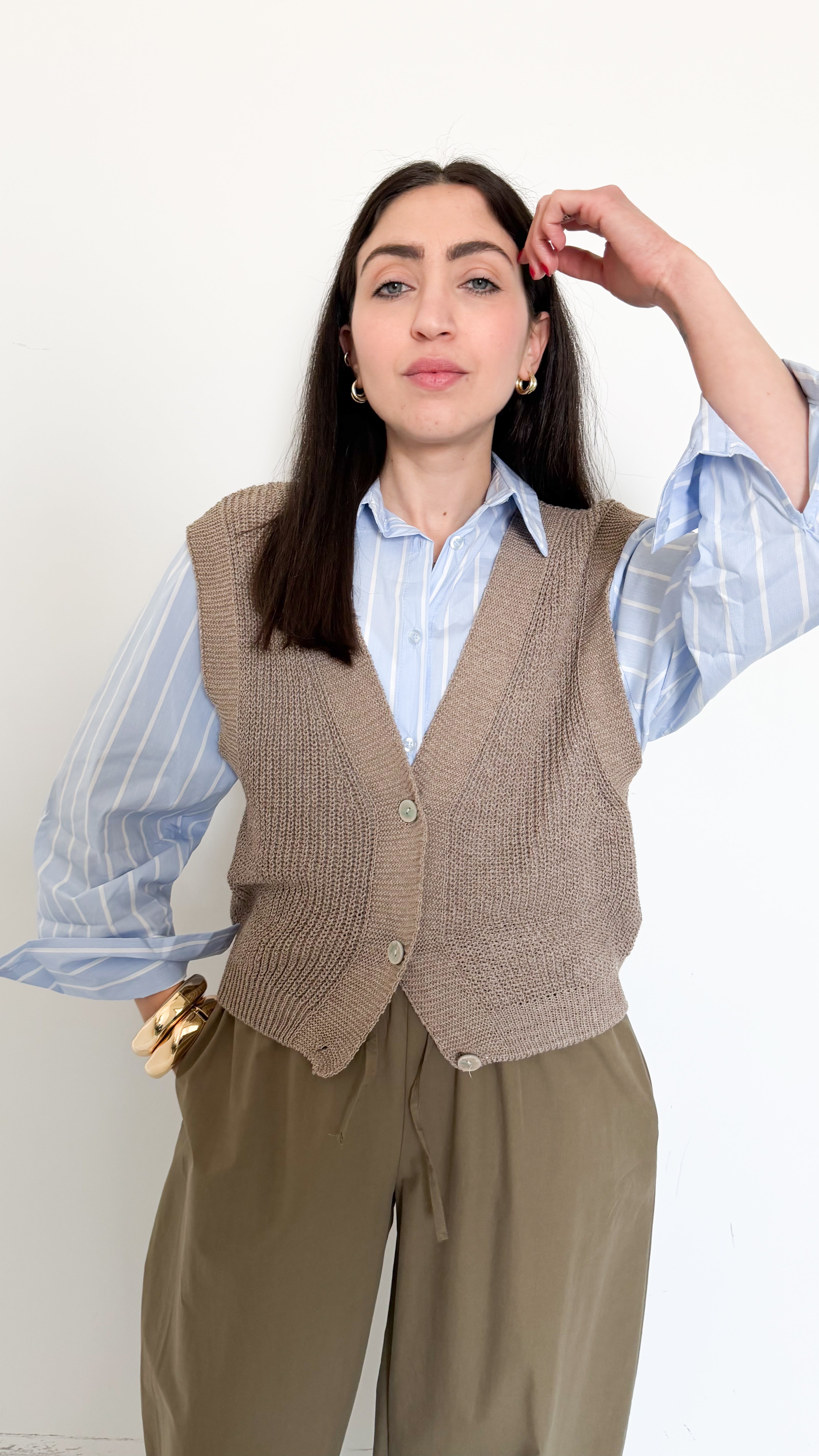 Gilet Fango Con Bottoni