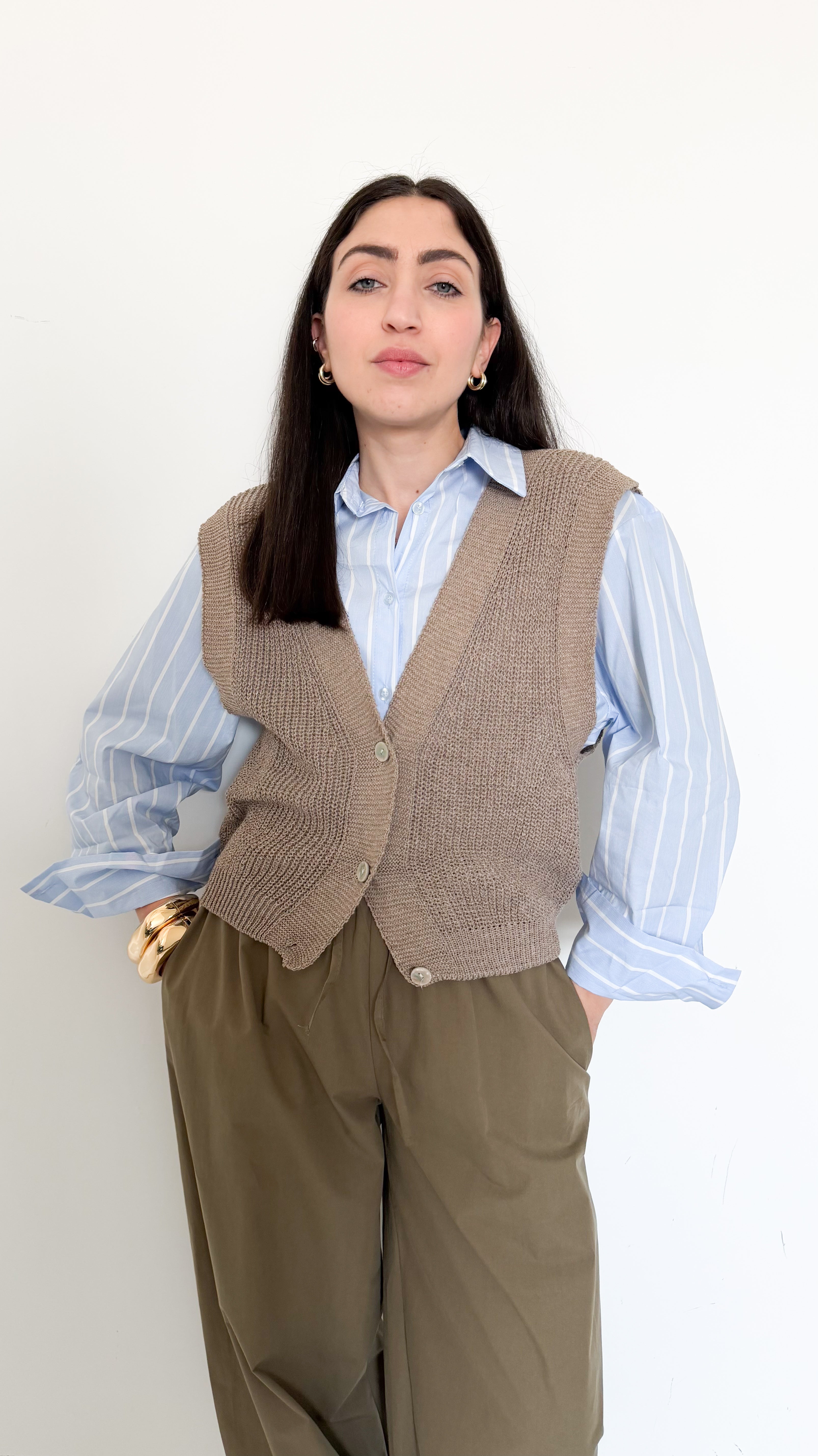 Gilet Fango Con Bottoni