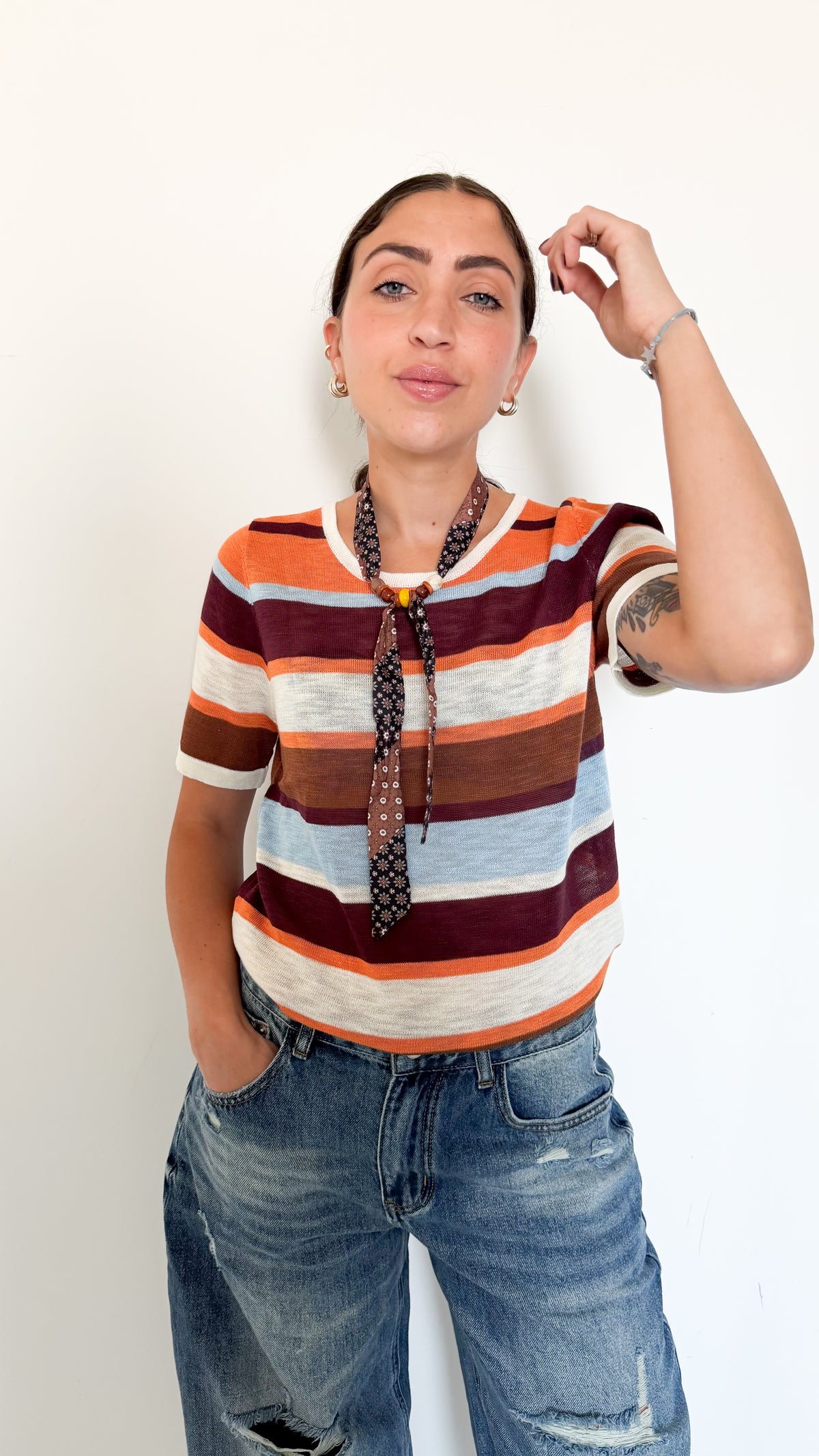 Maglia A Righe Velata