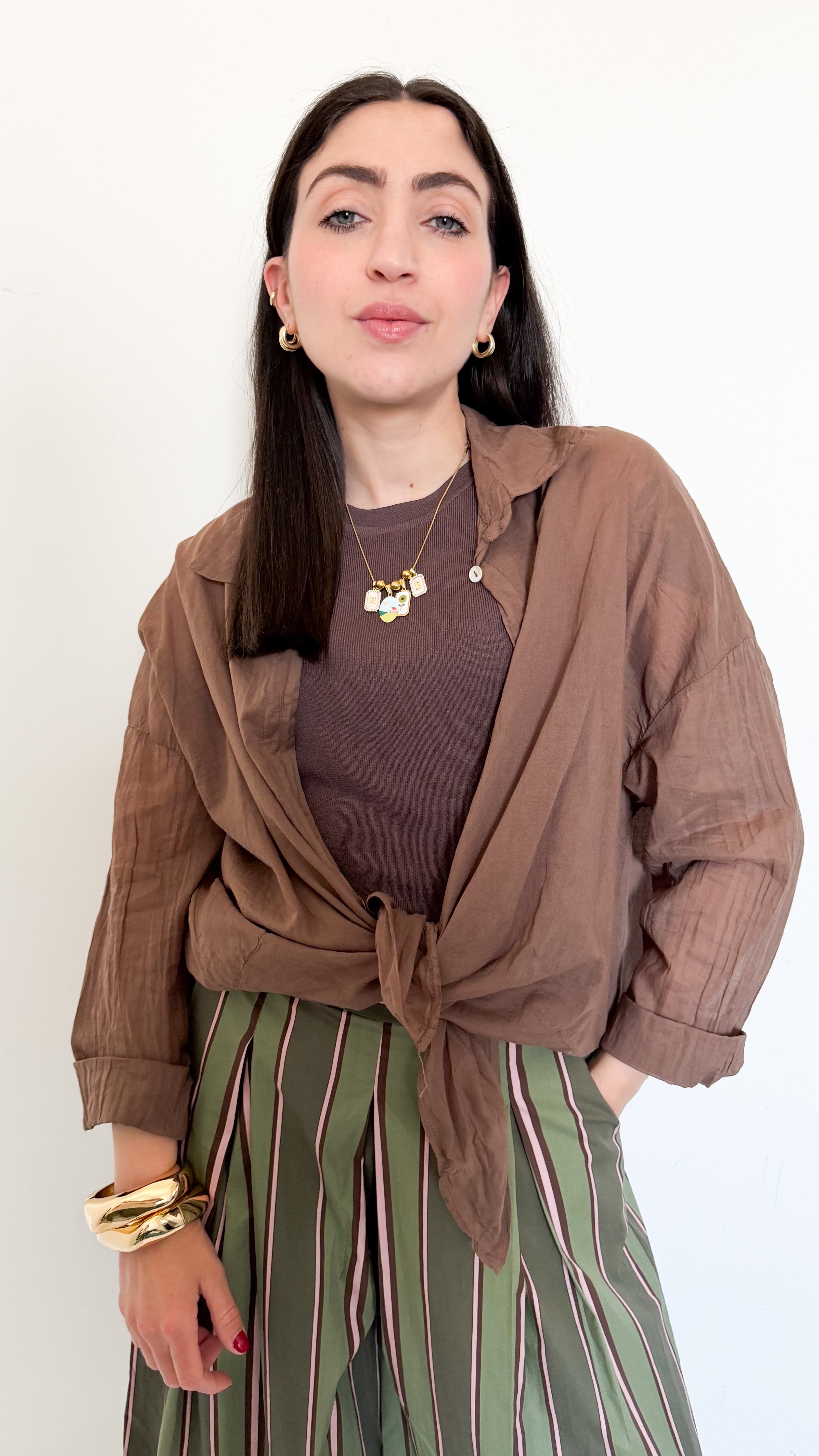 Camicia Marrone In Cotone
