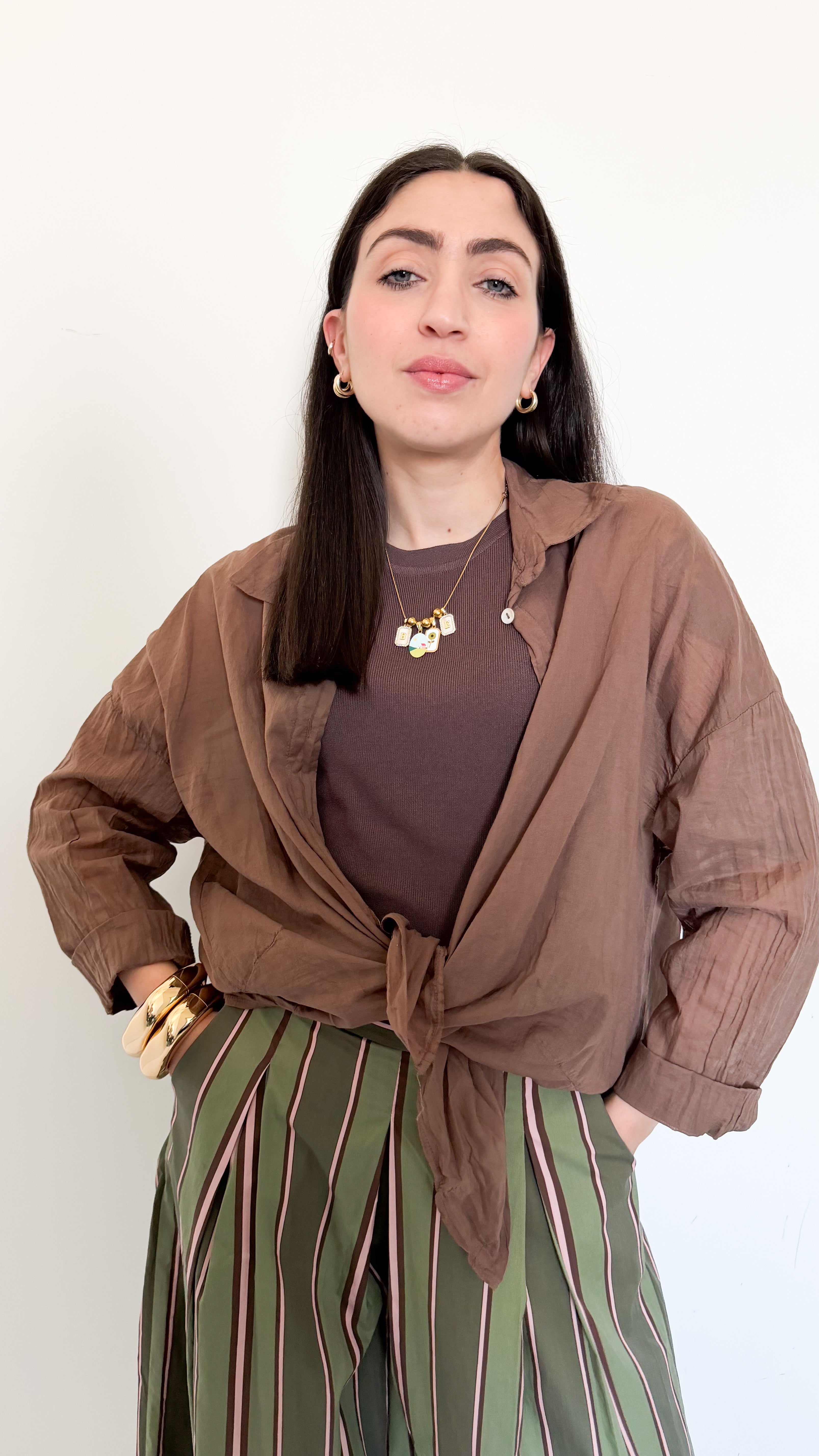 Camicia Marrone In Cotone