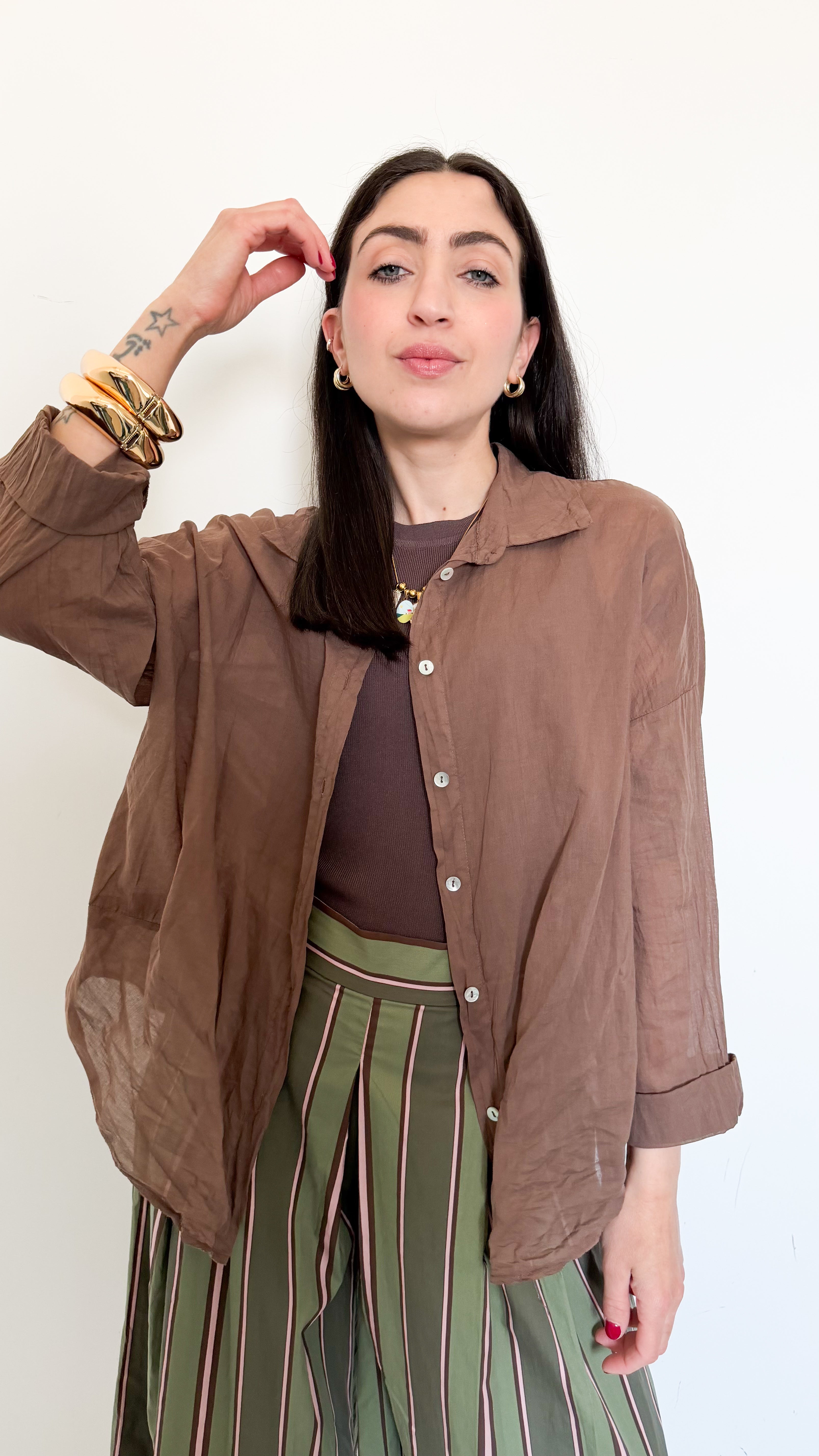 Camicia Marrone In Cotone