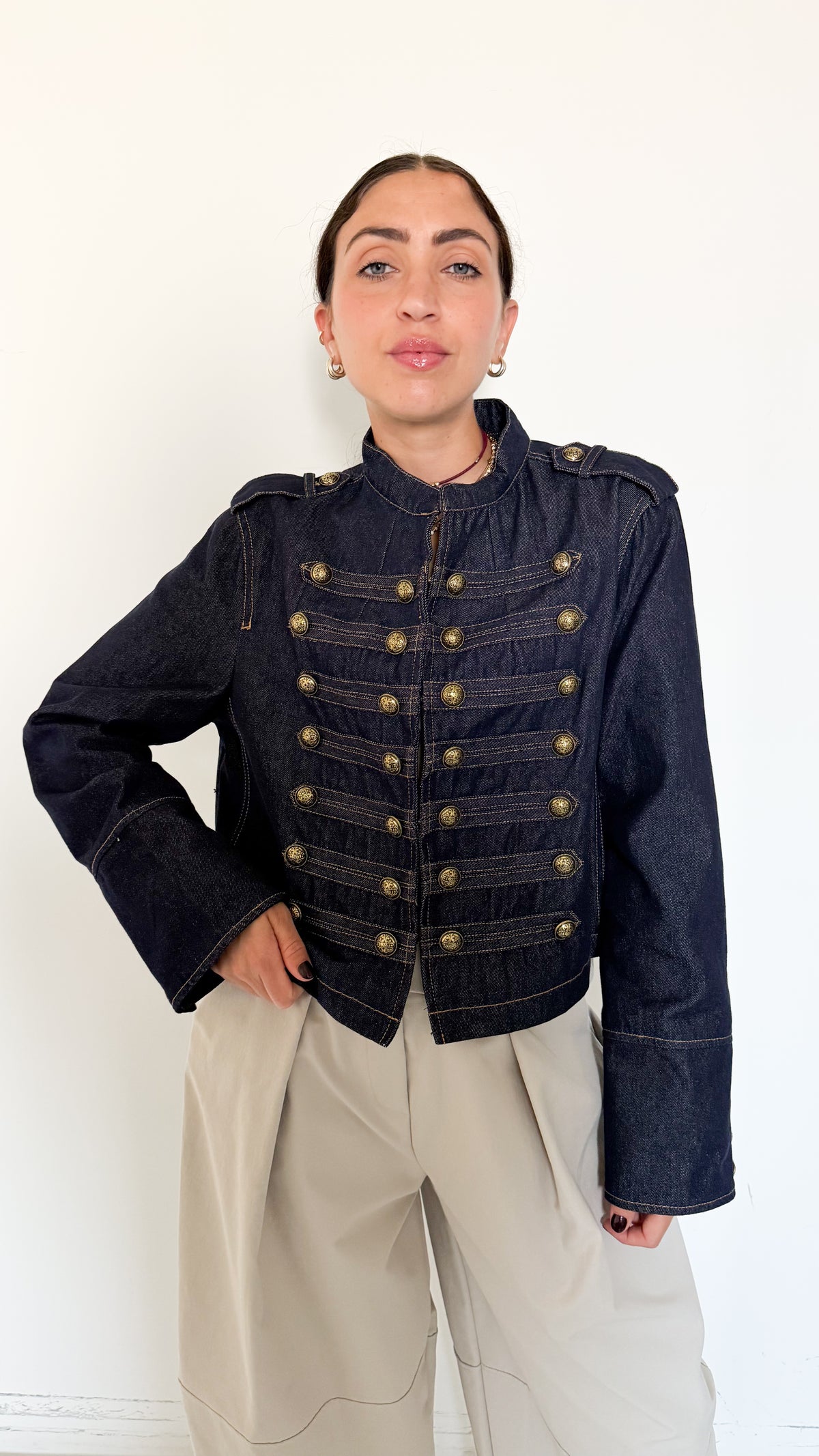 Giacca In Denim Con Dettagli