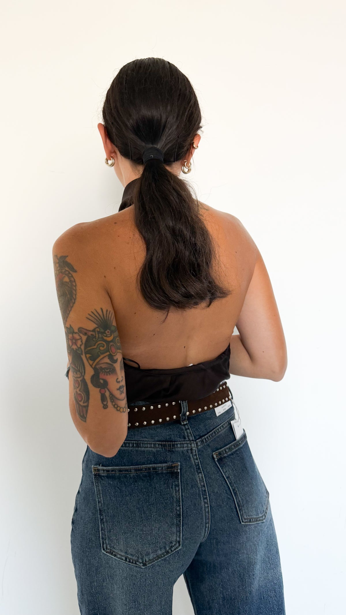 Top In Satin Marrone