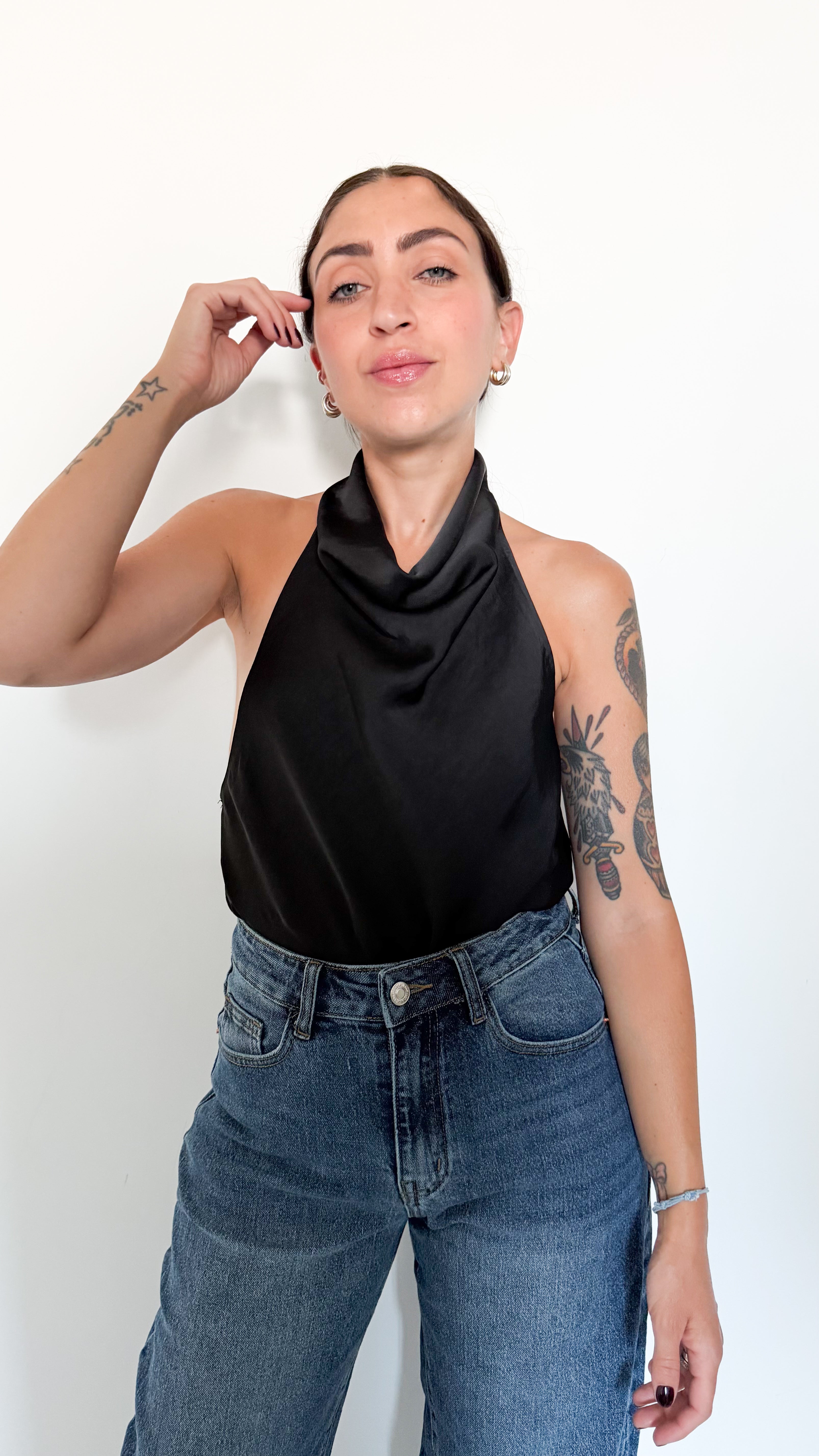 Top In Satin Nero