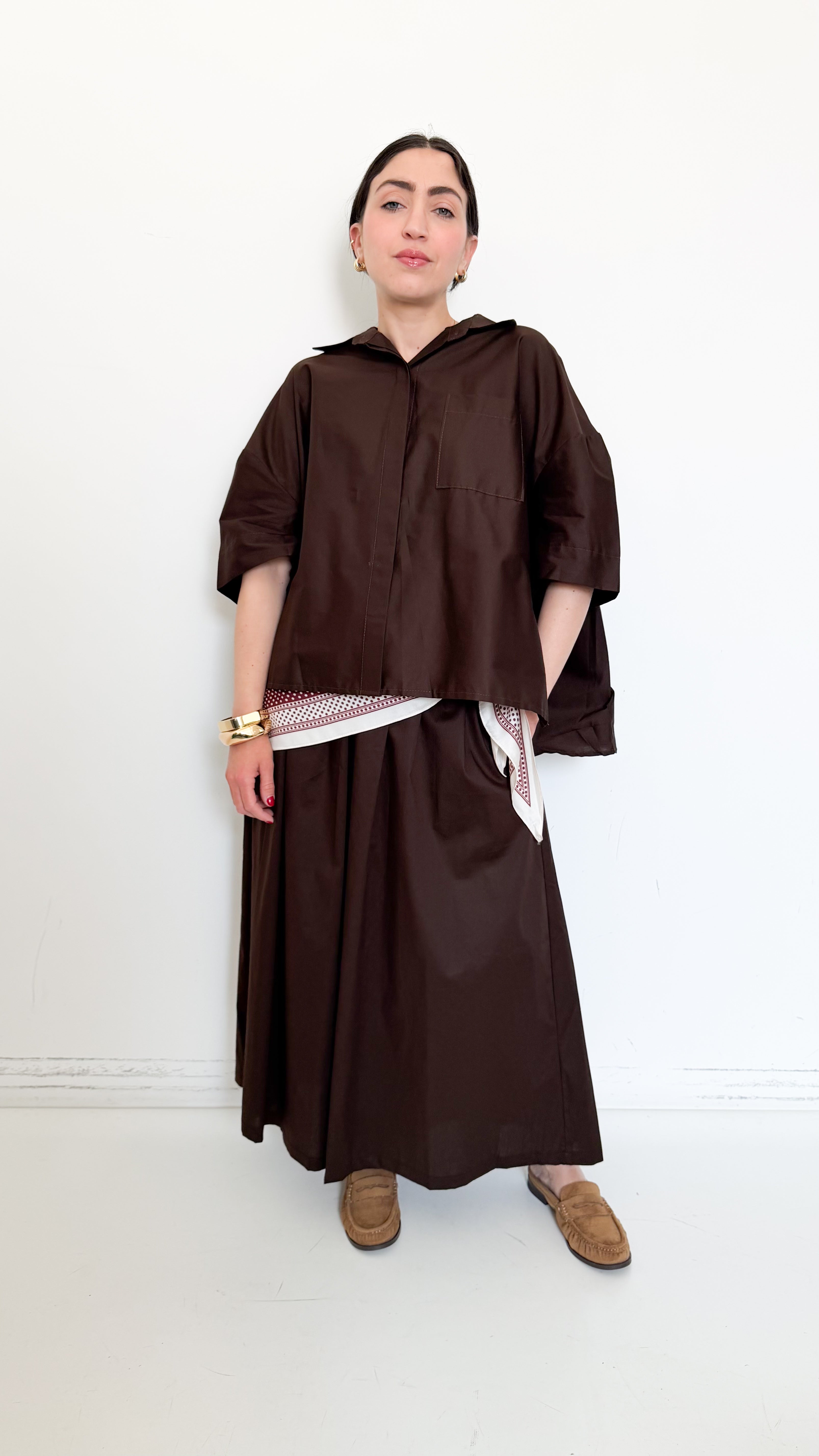 Coordinato Marrone In Cotone