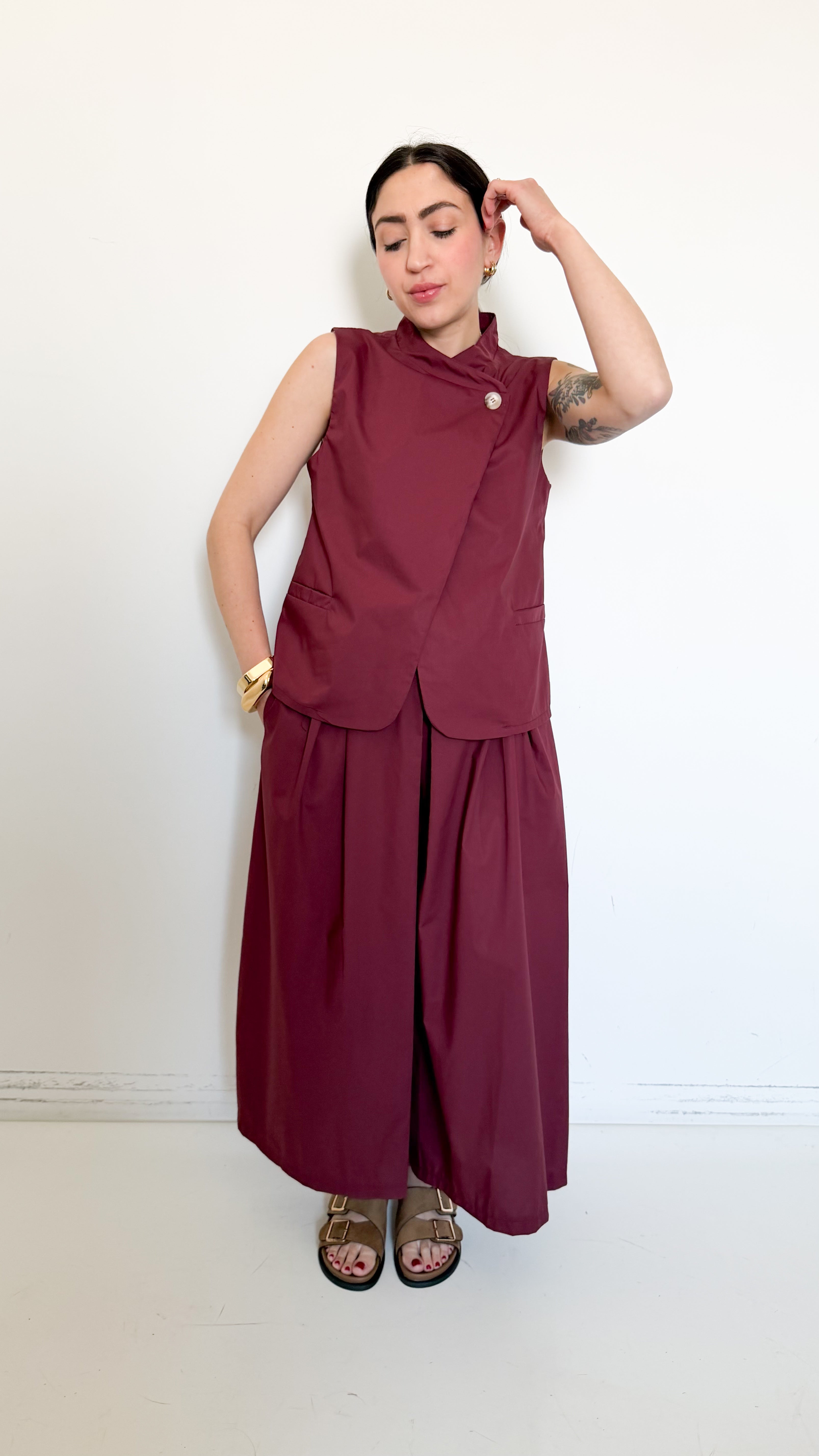 Coordinato Bordeaux Con Gilet