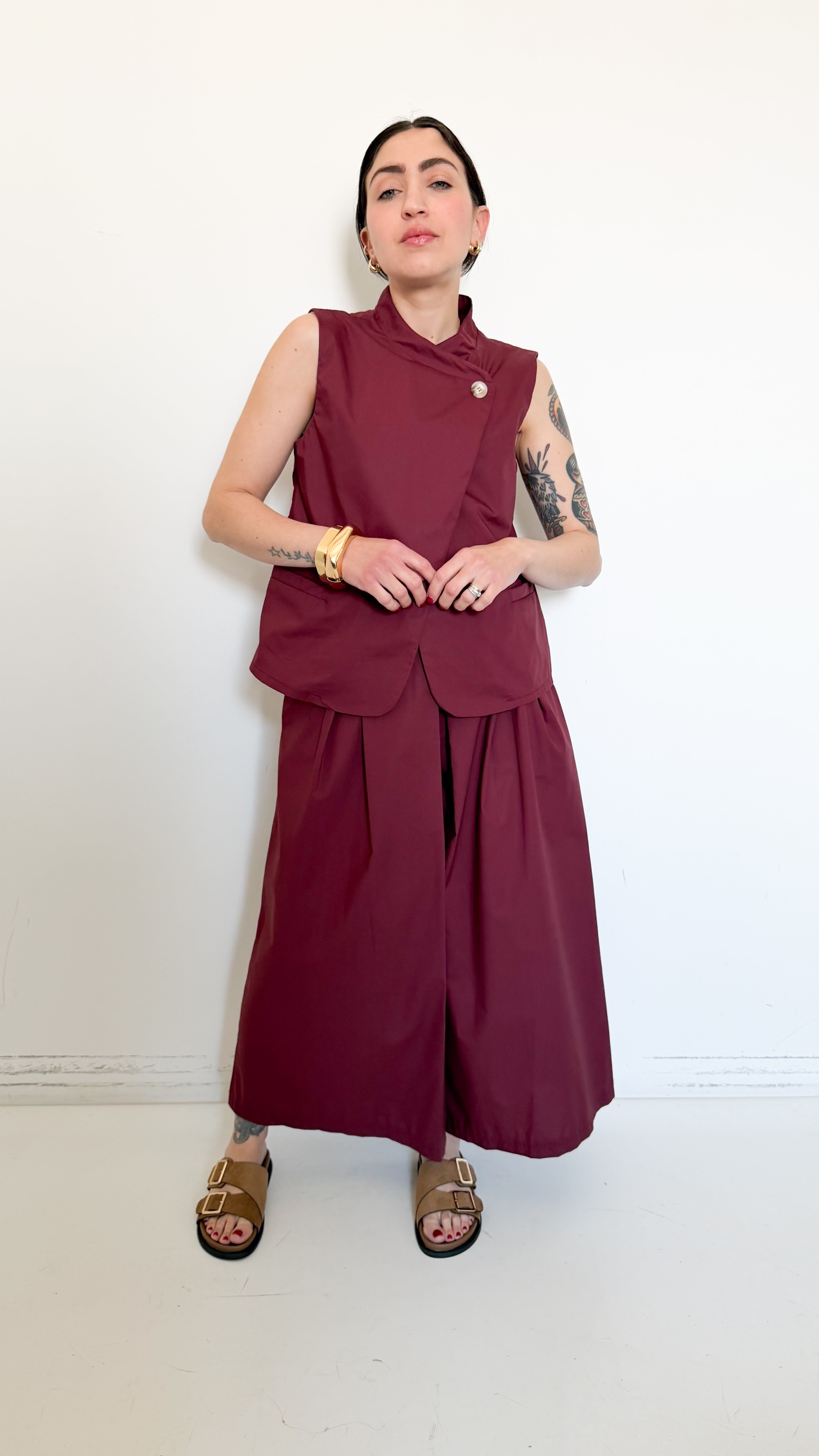 Coordinato Bordeaux Con Gilet
