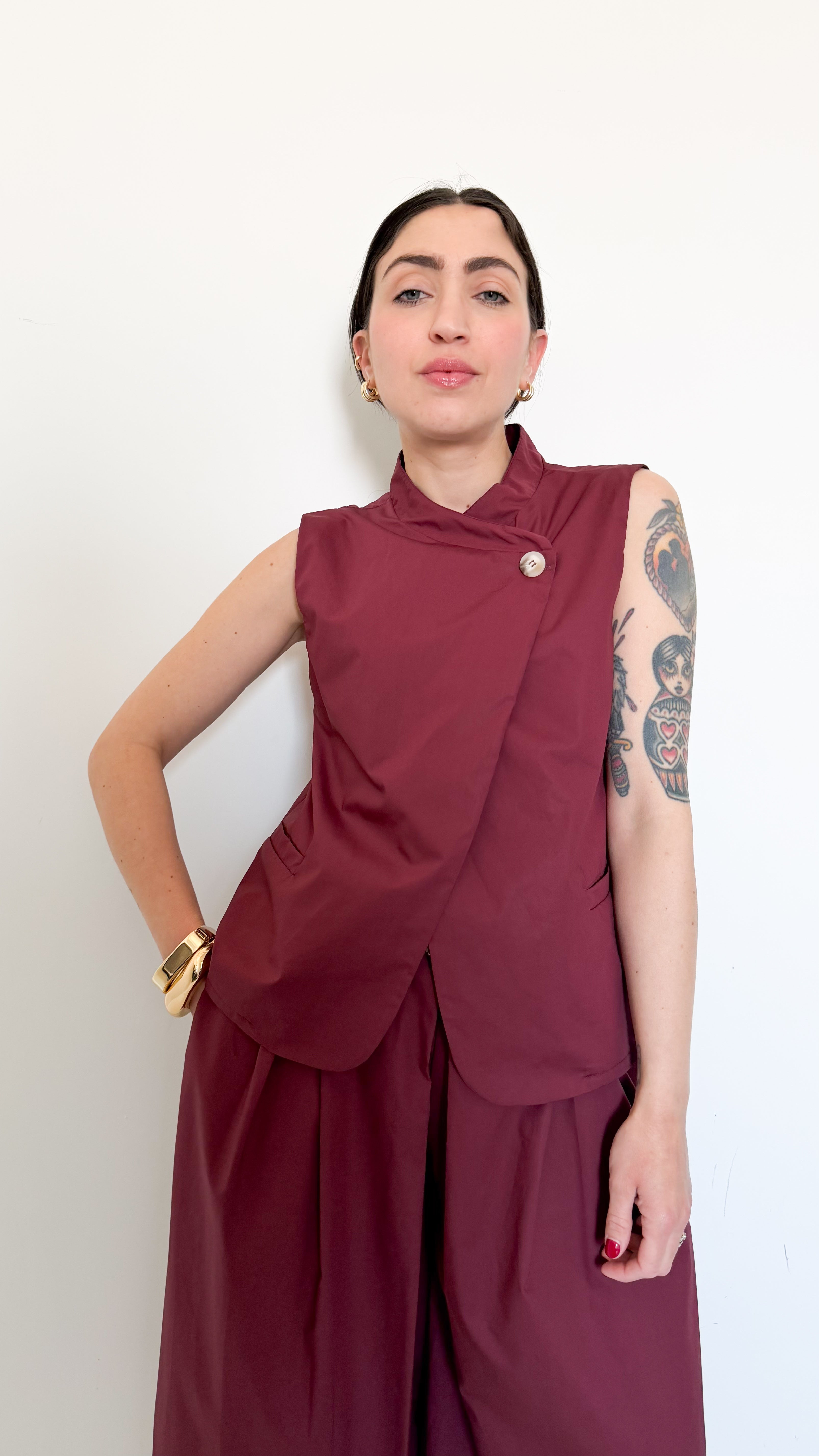Coordinato Bordeaux Con Gilet