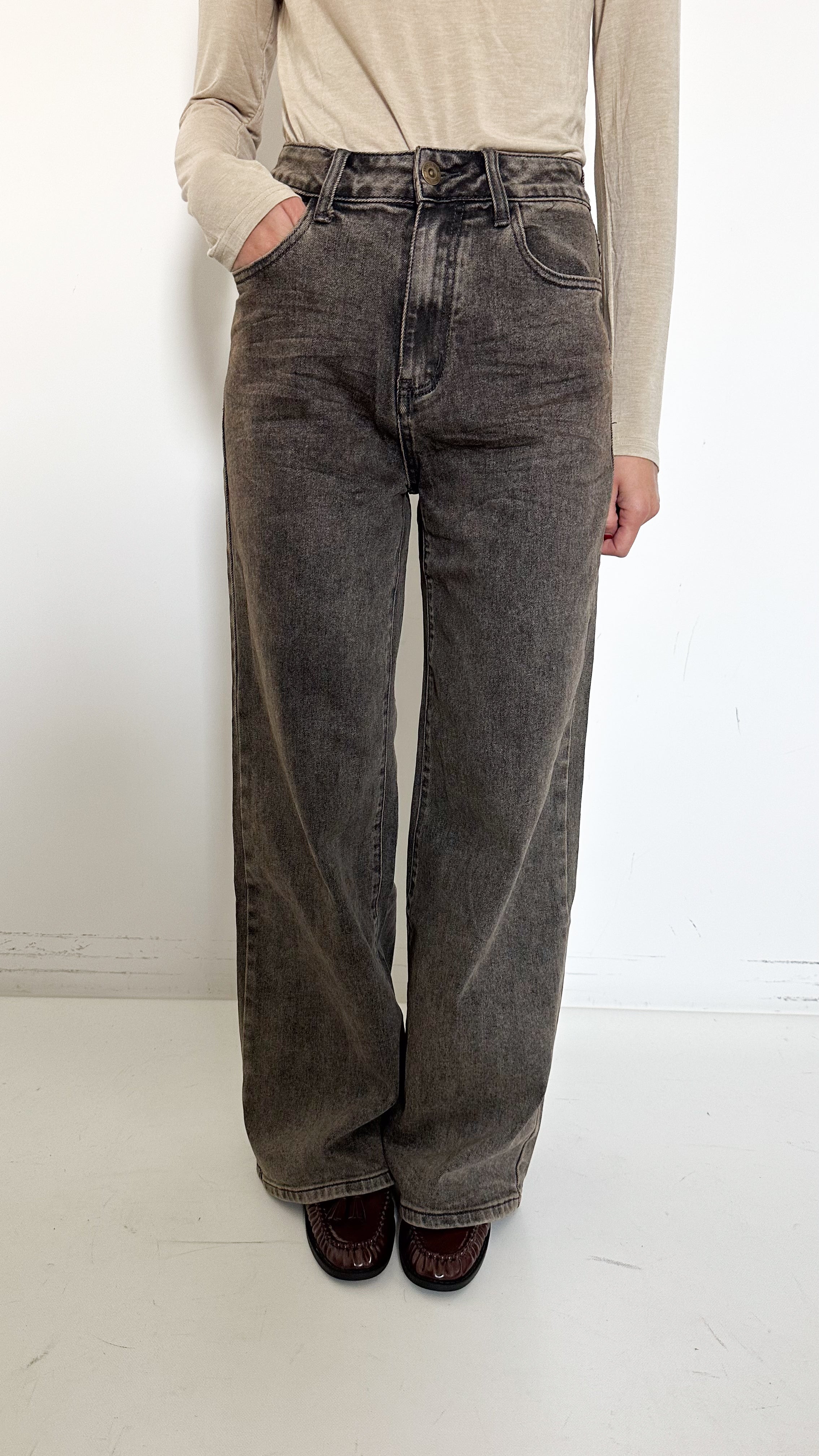 Jeans Wide Leg Sabbiato