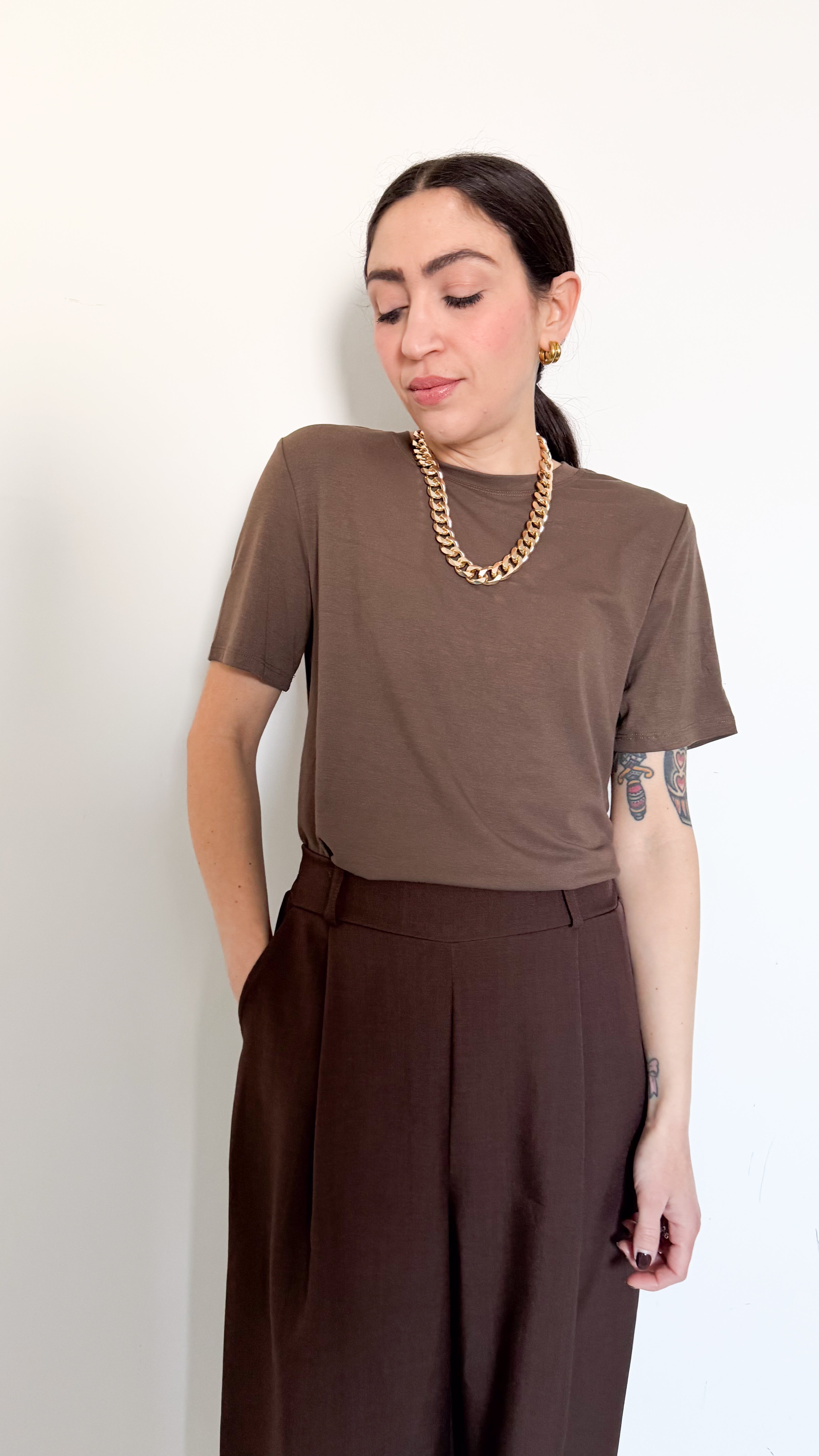 T-Shirt Marrone Regular Fit