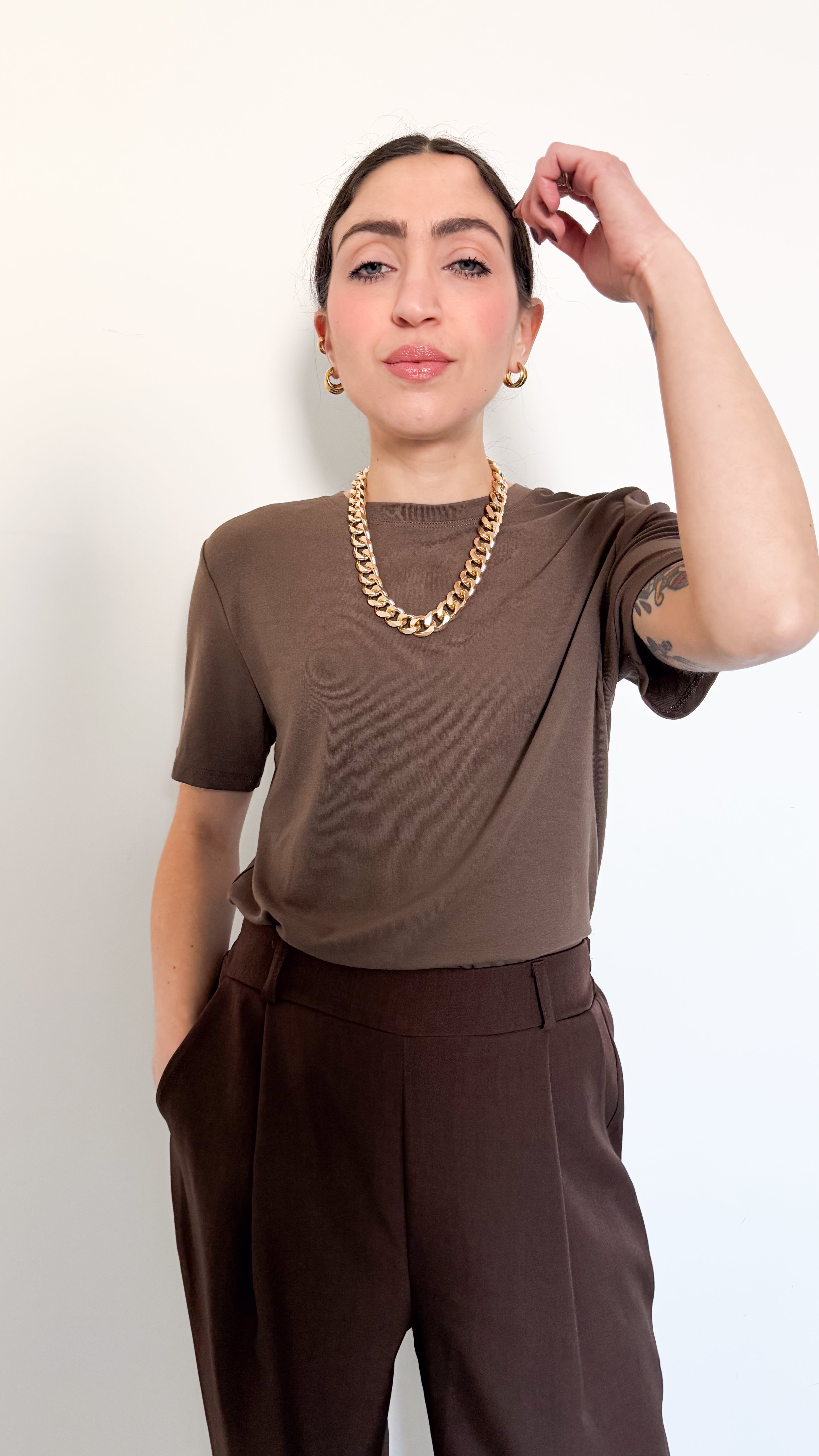 T-Shirt Marrone Regular Fit