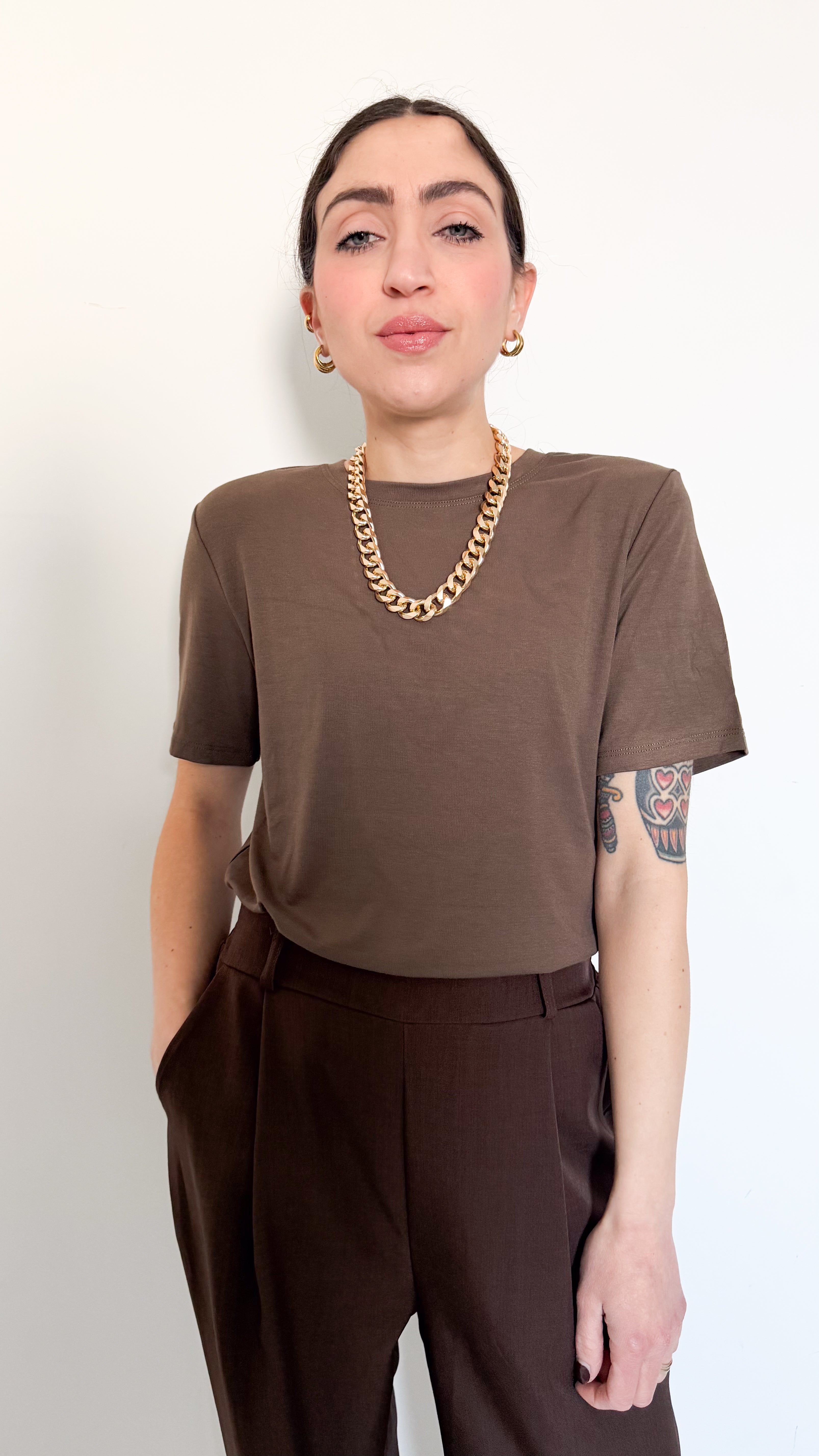 T-Shirt Marrone Regular Fit