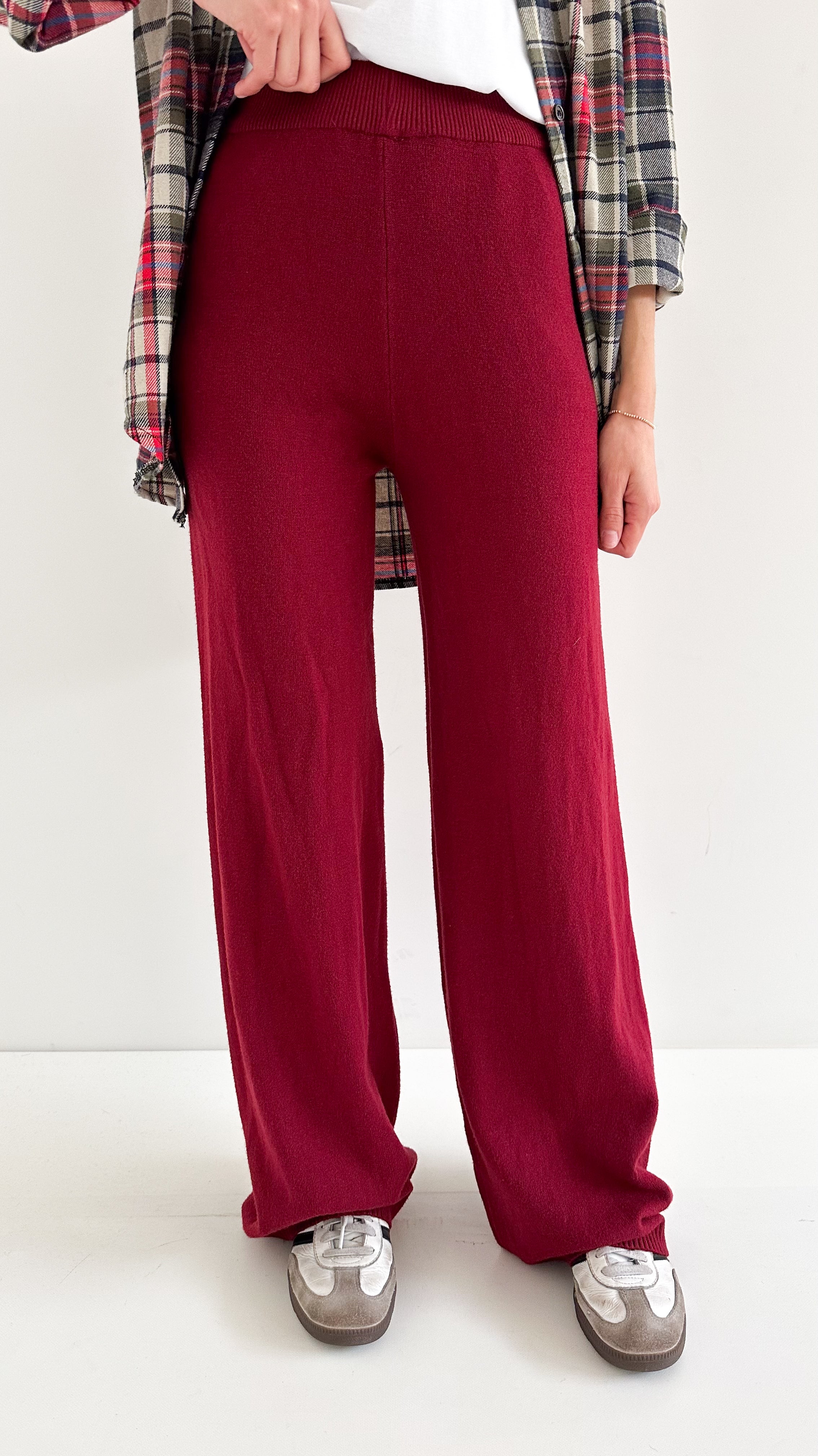 Pantaloni Isa Bordeaux