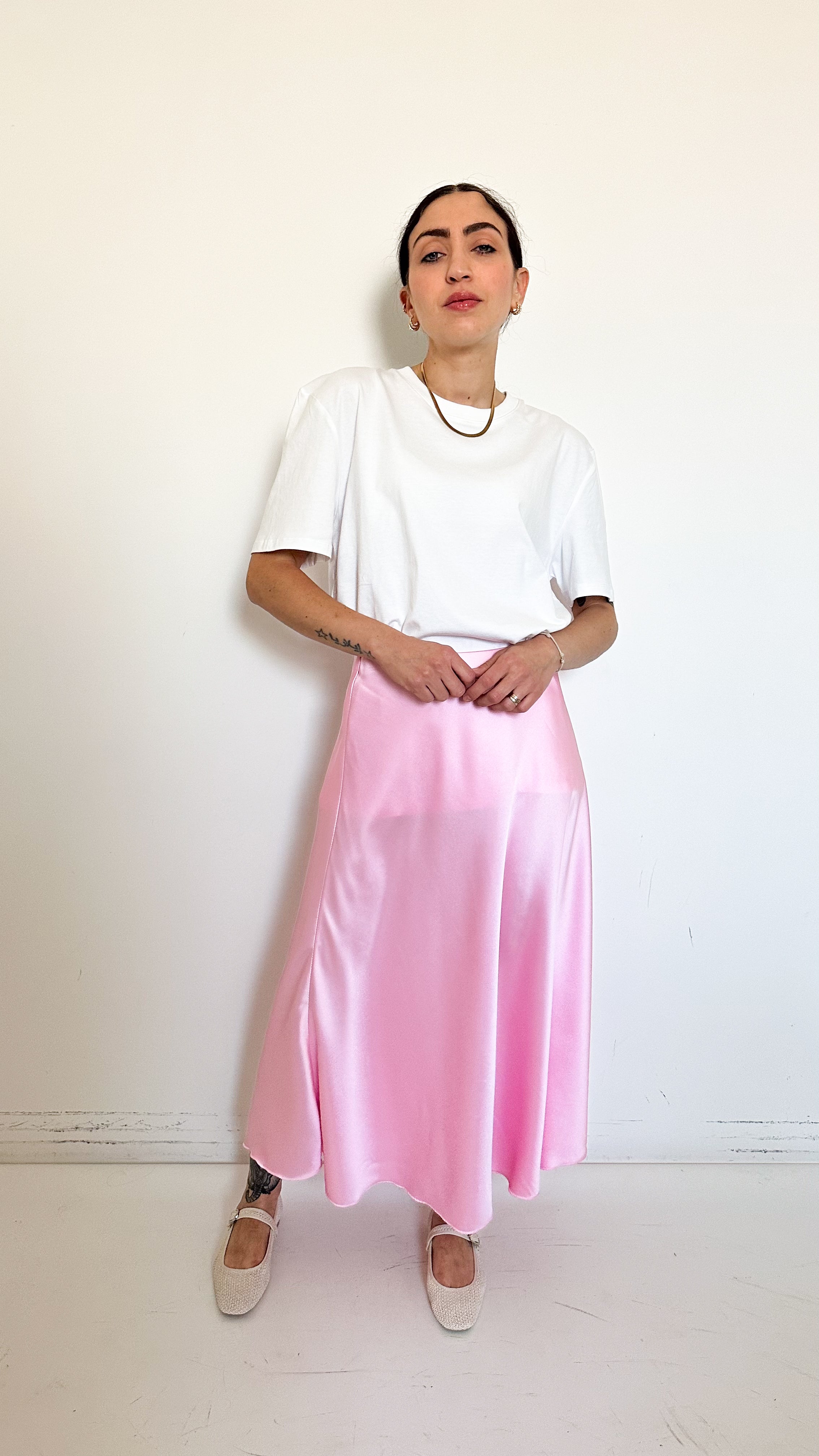 Gonna In Satin Rosa