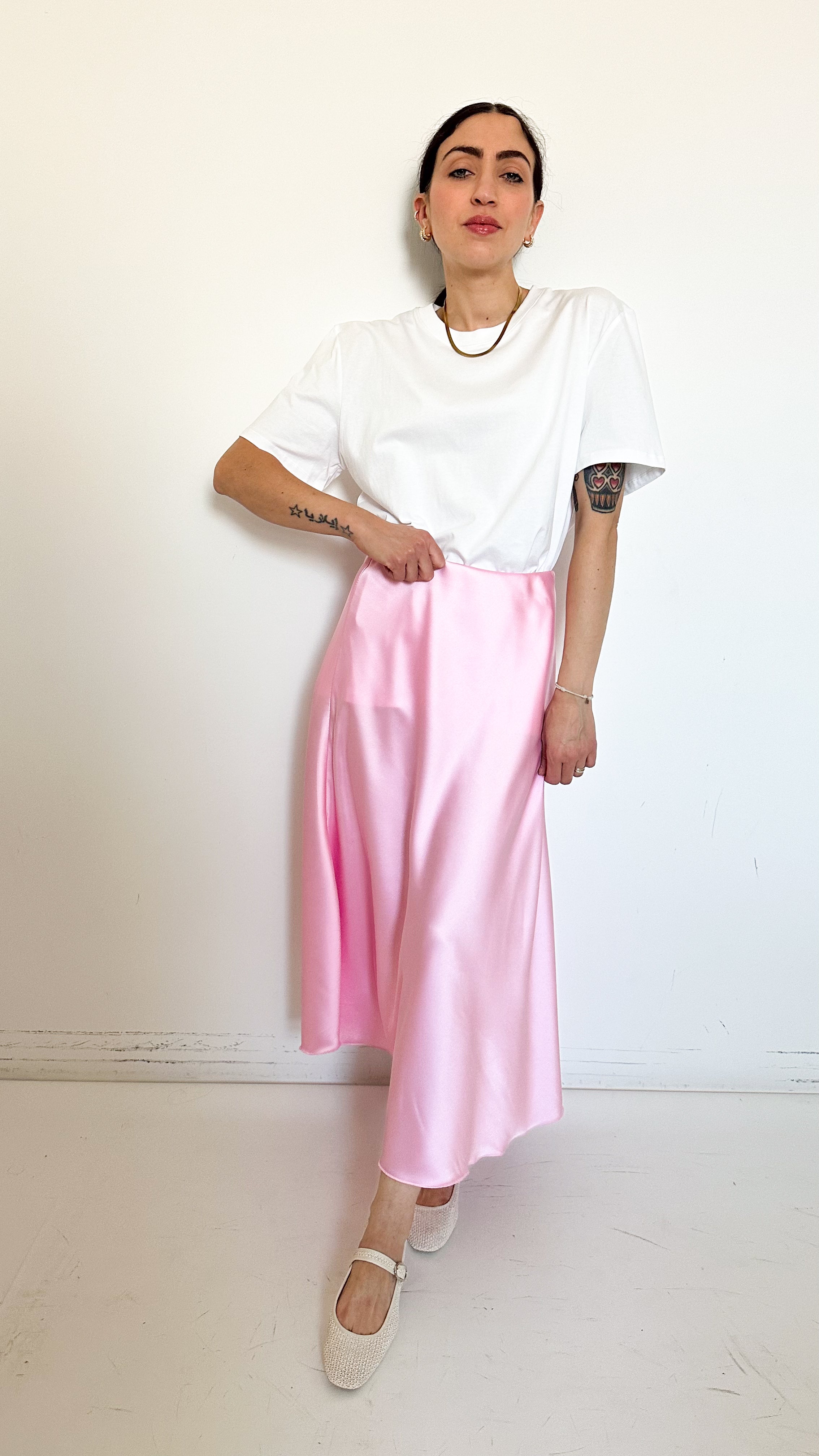 Gonna In Satin Rosa