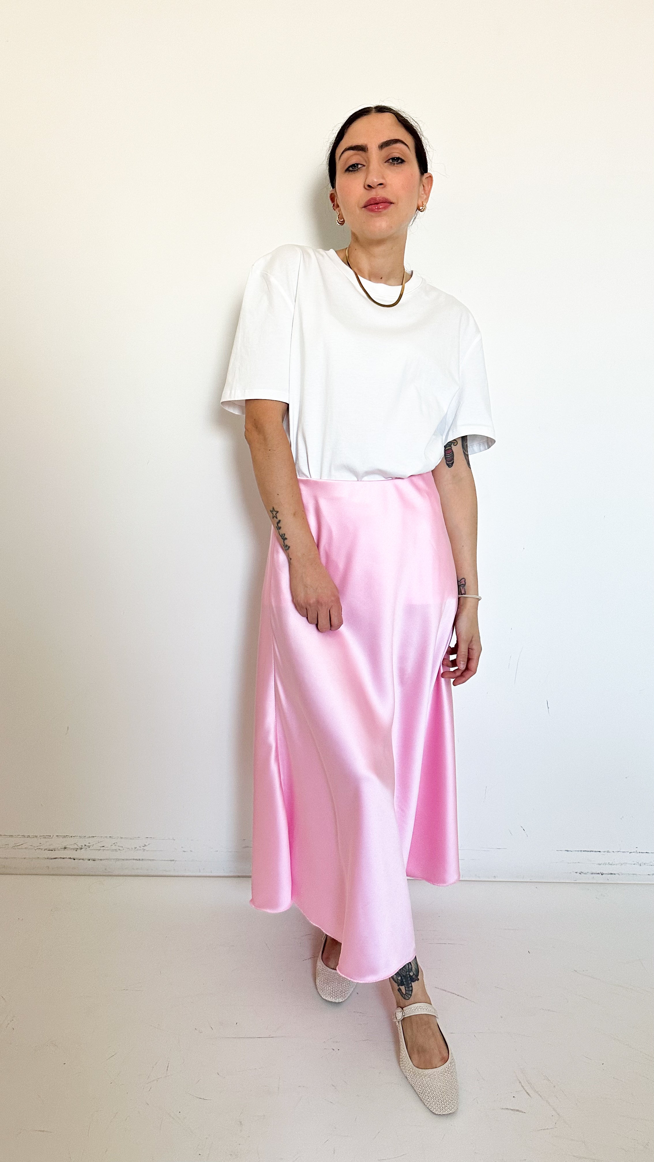 Gonna In Satin Rosa