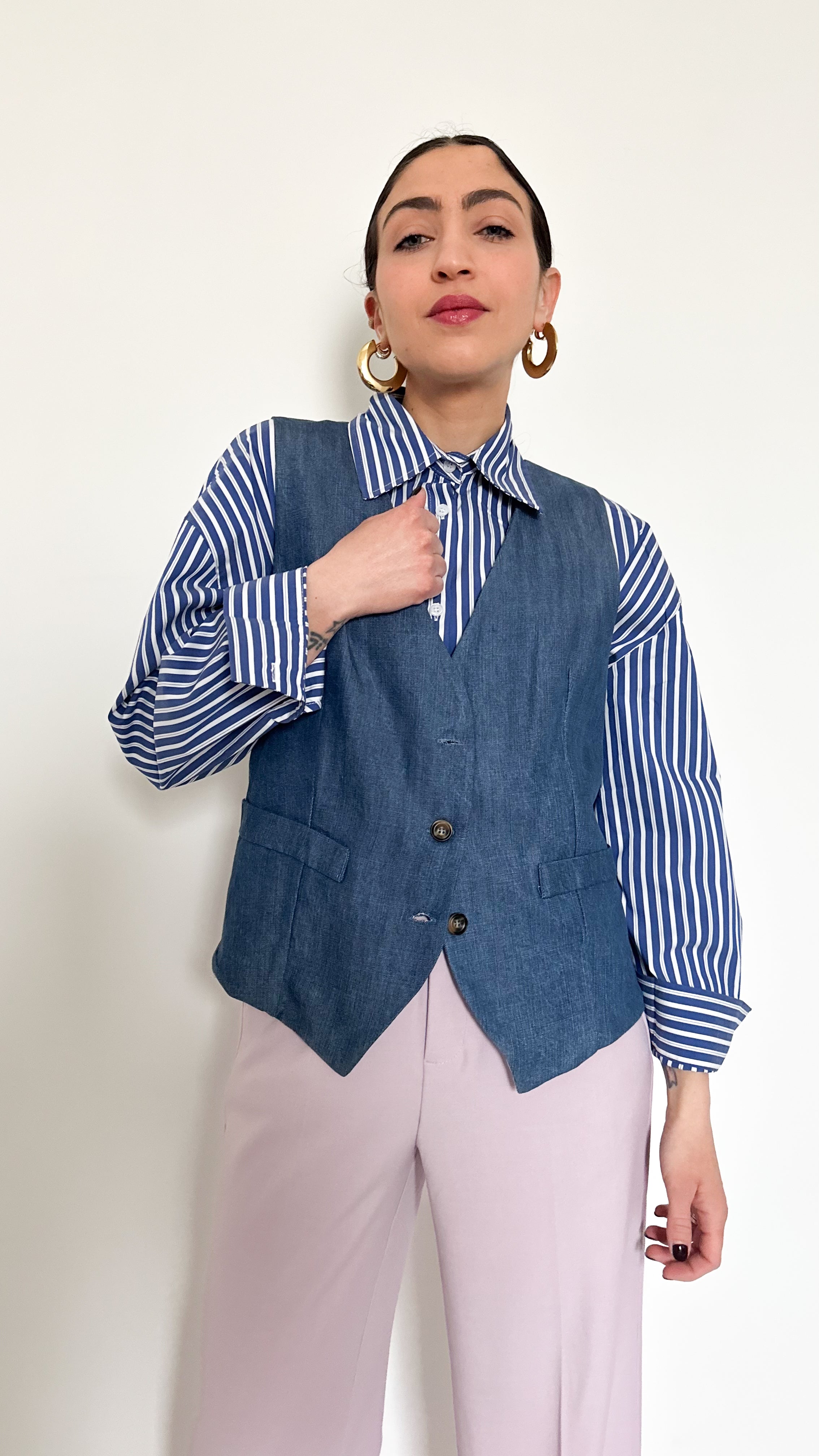 Gilet In Denim Chiaro