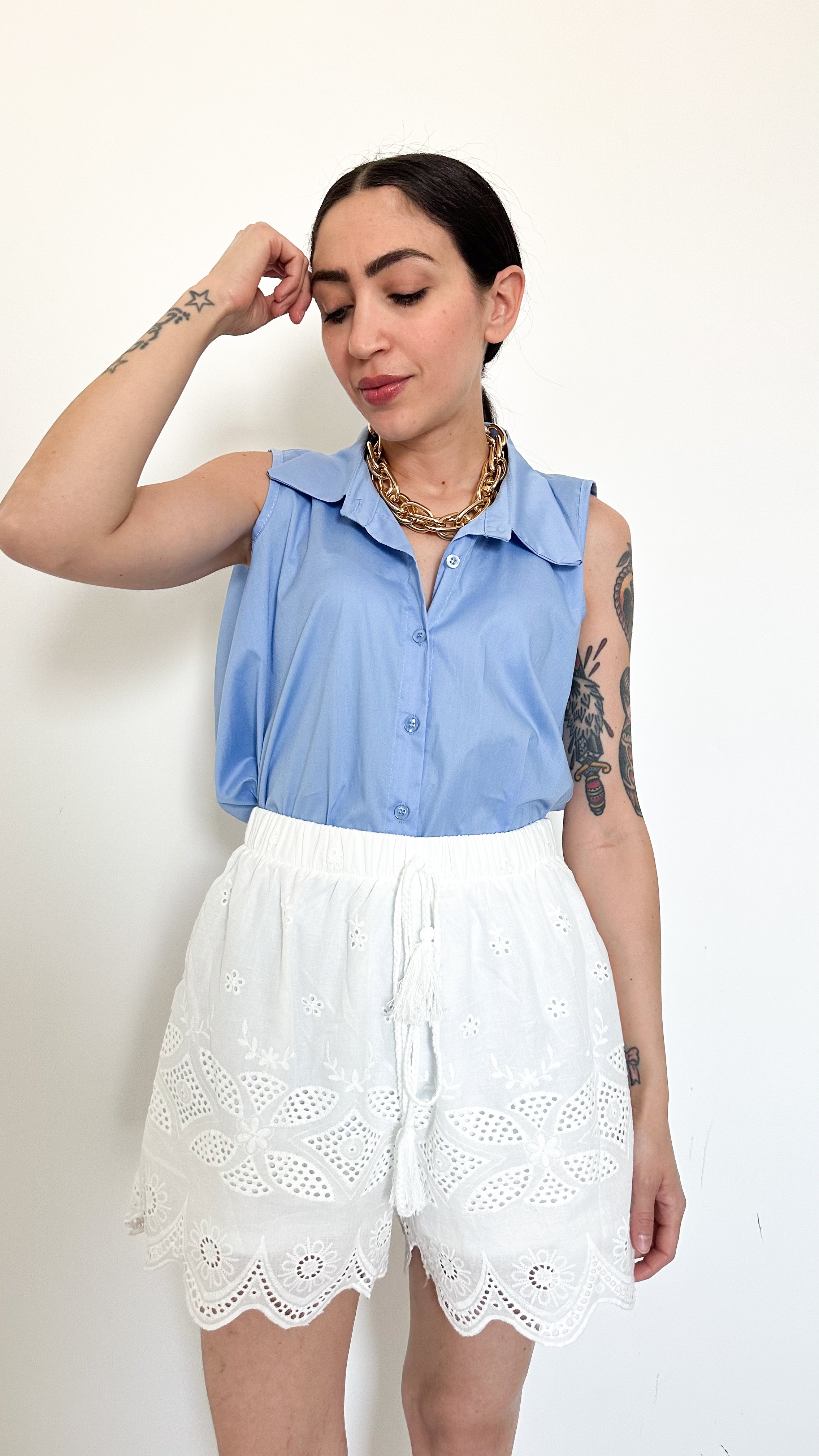 Shorts In Cotone Bianco