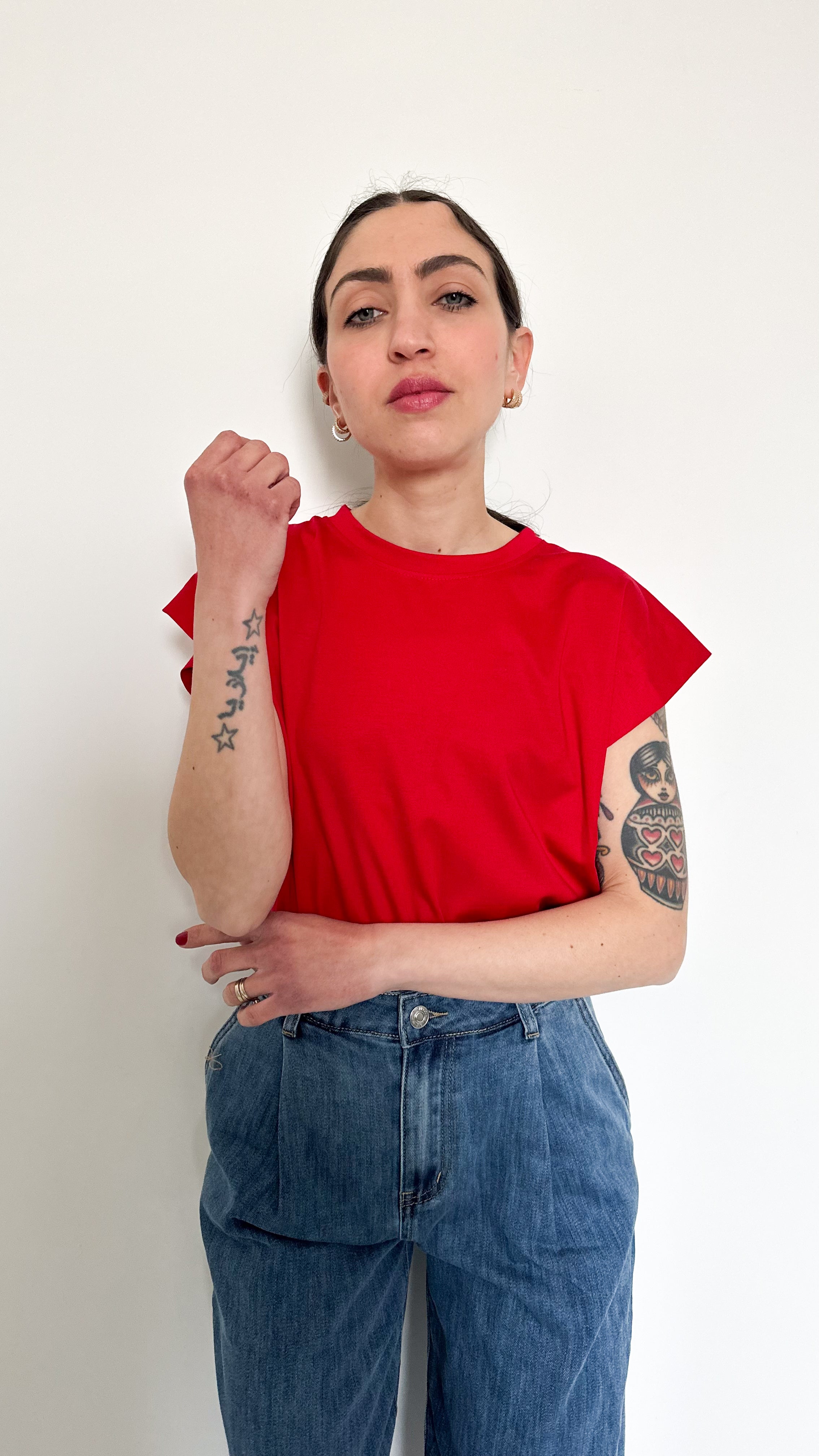 T-Shirt In Viscosa Rossa