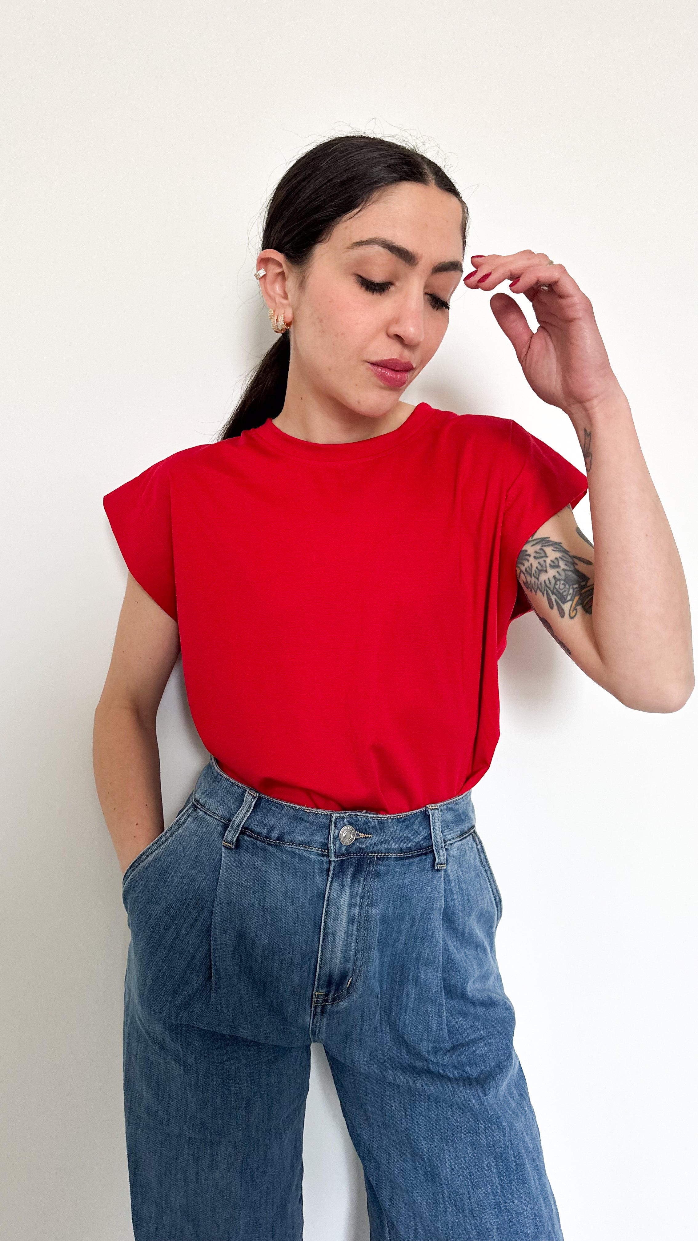 T-Shirt In Viscosa Rossa