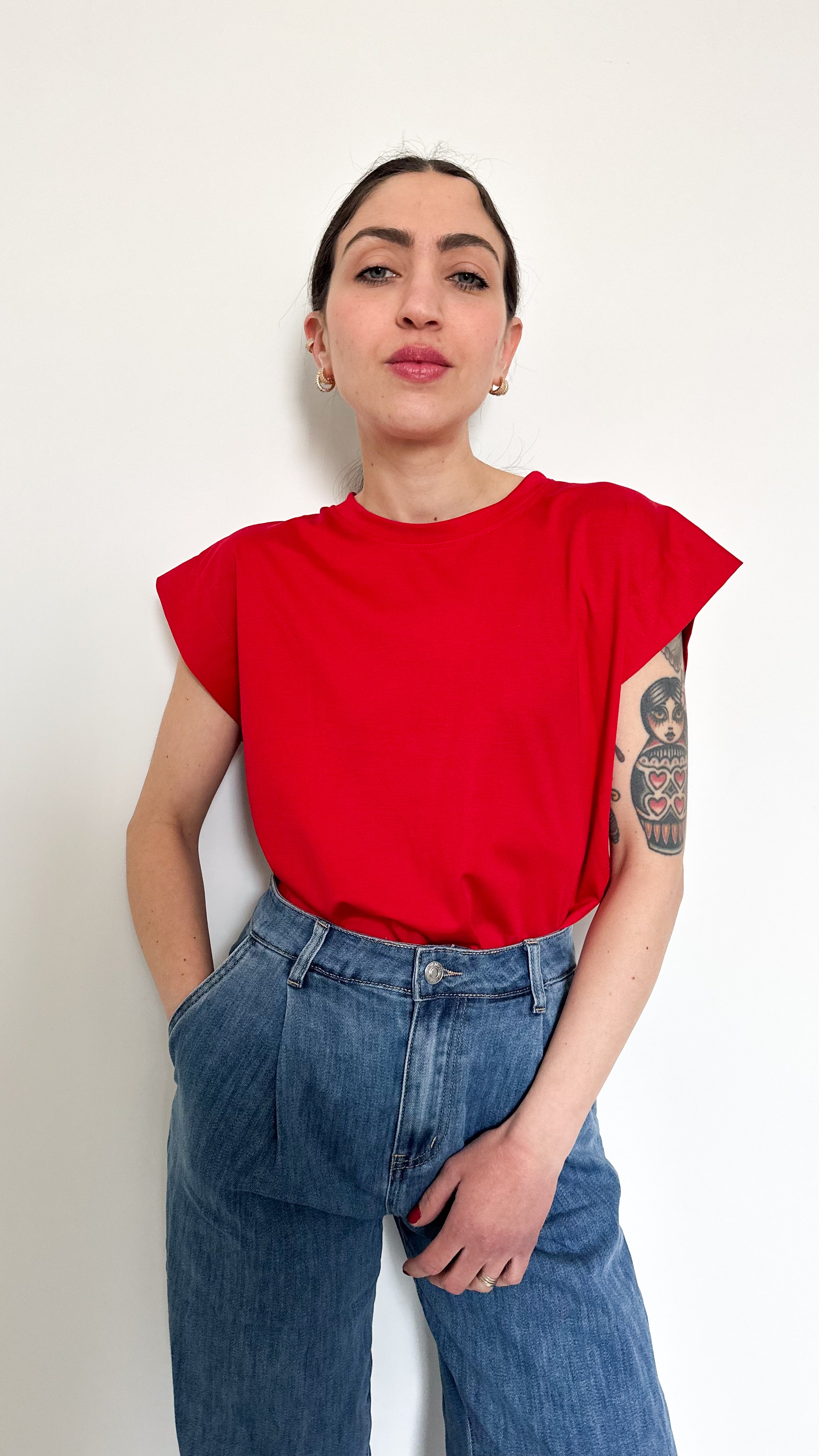 T-Shirt In Viscosa Rossa