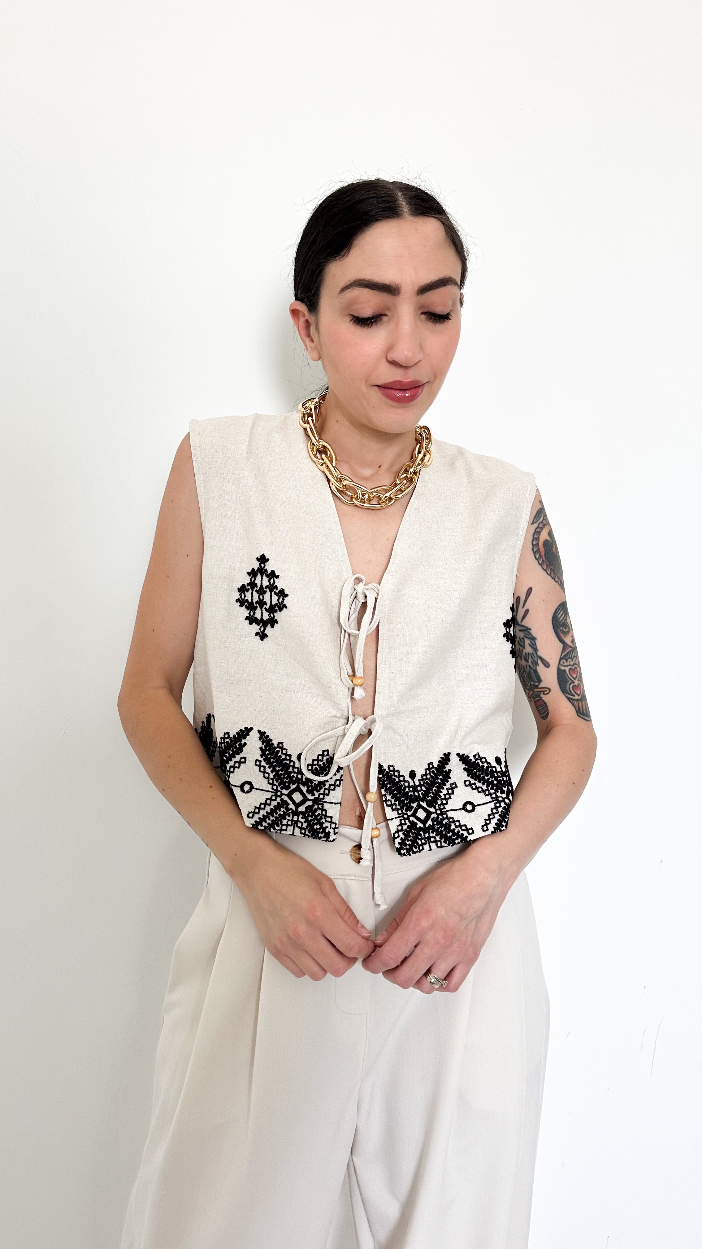 Gilet Con Ricami