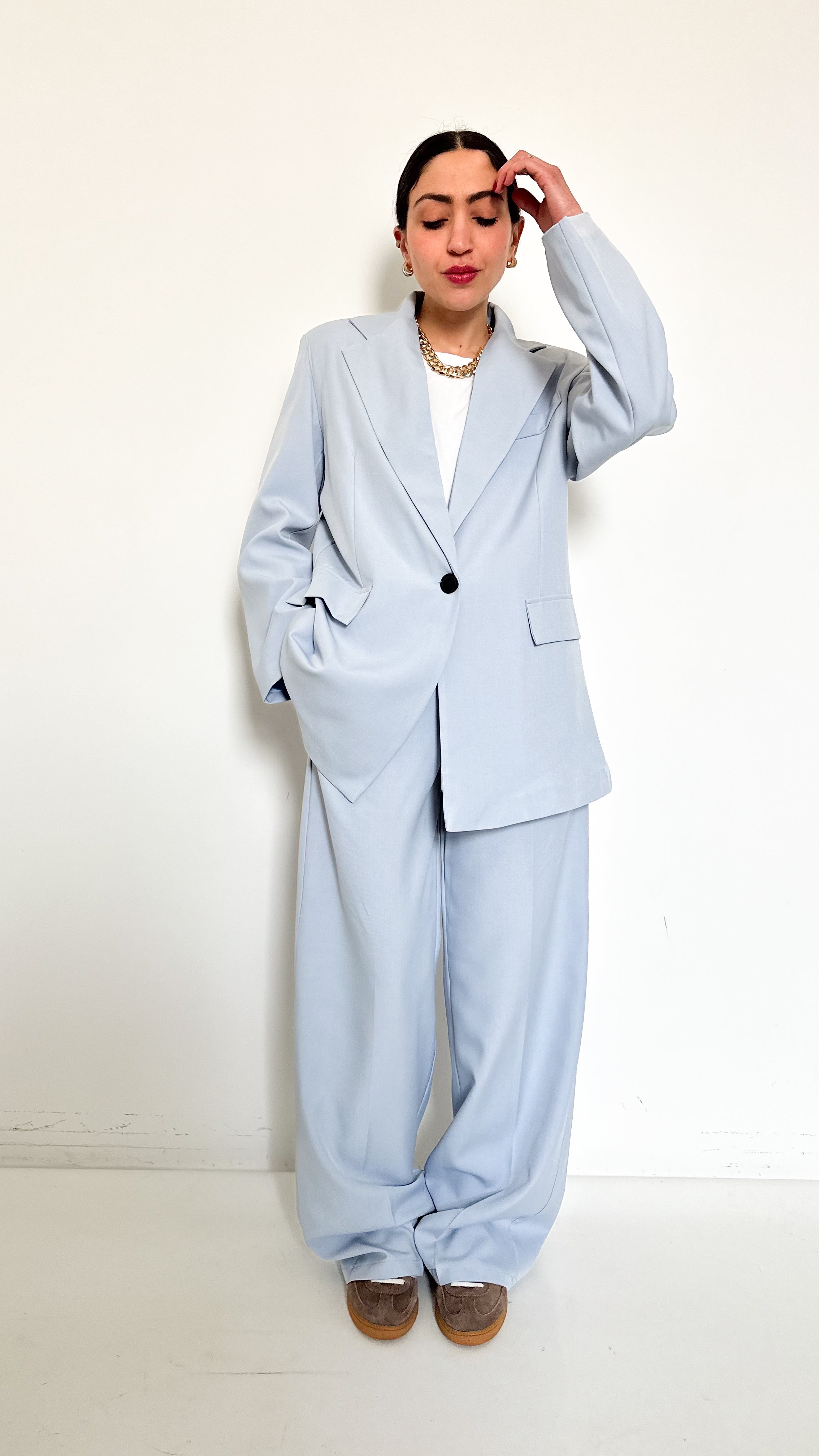 Tailleur Monopetto Over Azzurro