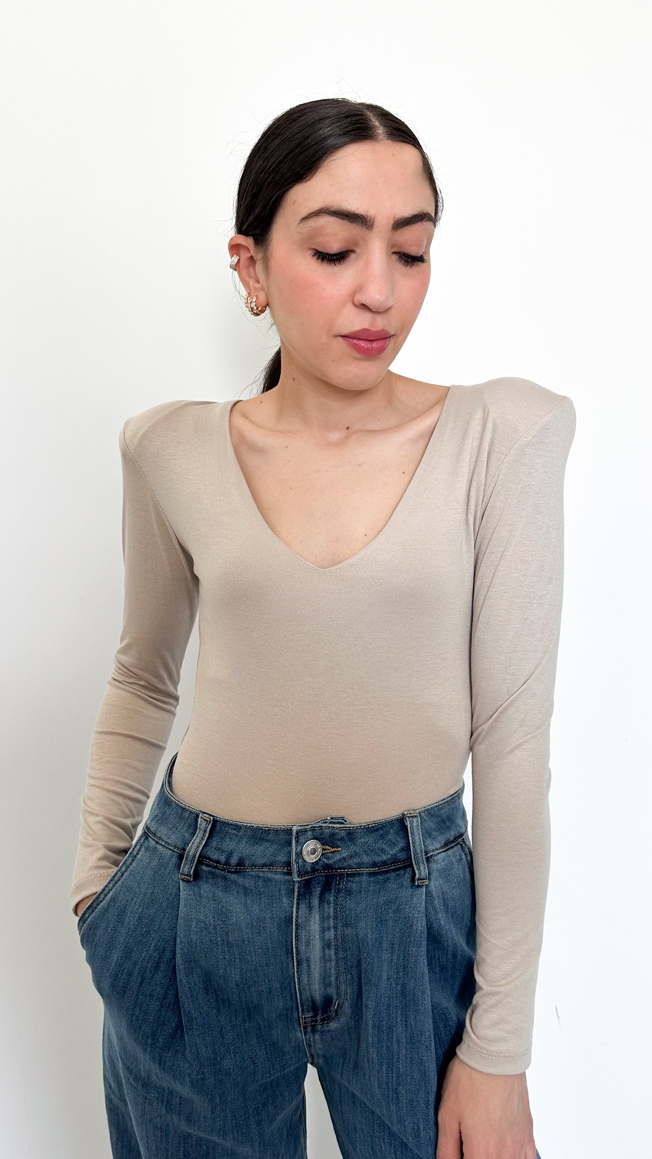 Body Beige Con Spalline