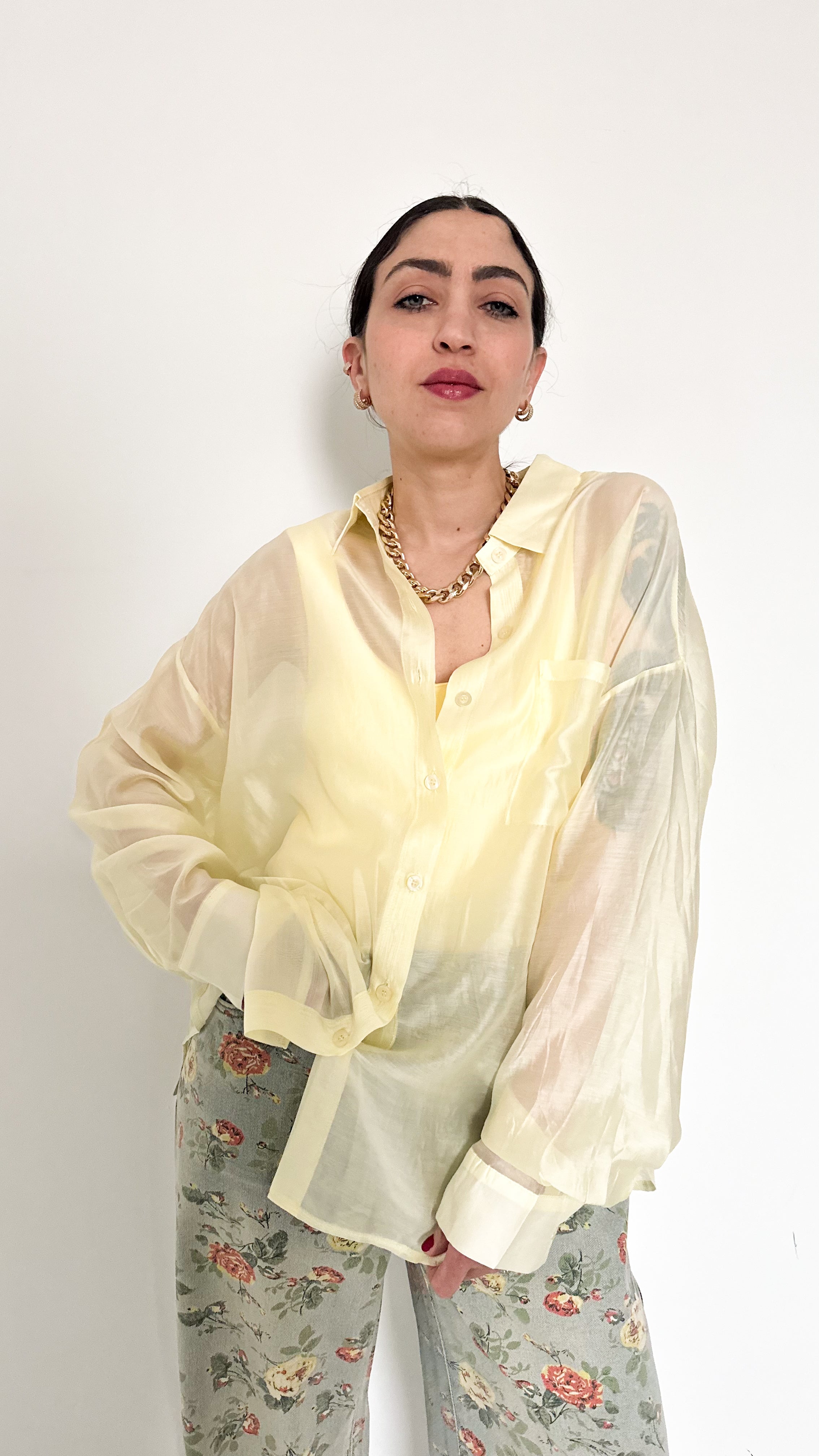 Camicia Velata Gialla