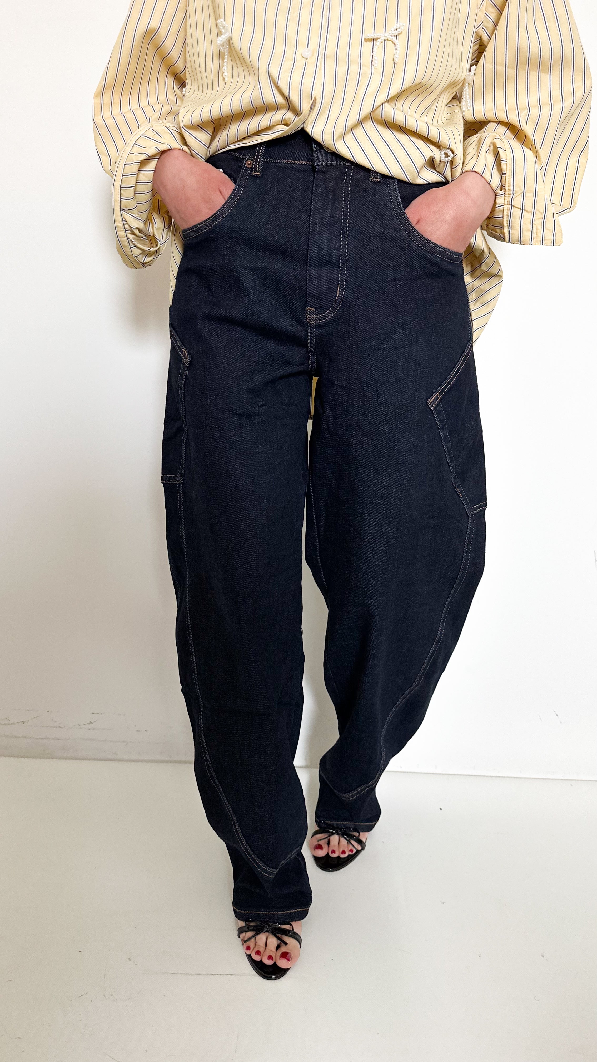 Jeans Wide Balloon Lavaggio Zero