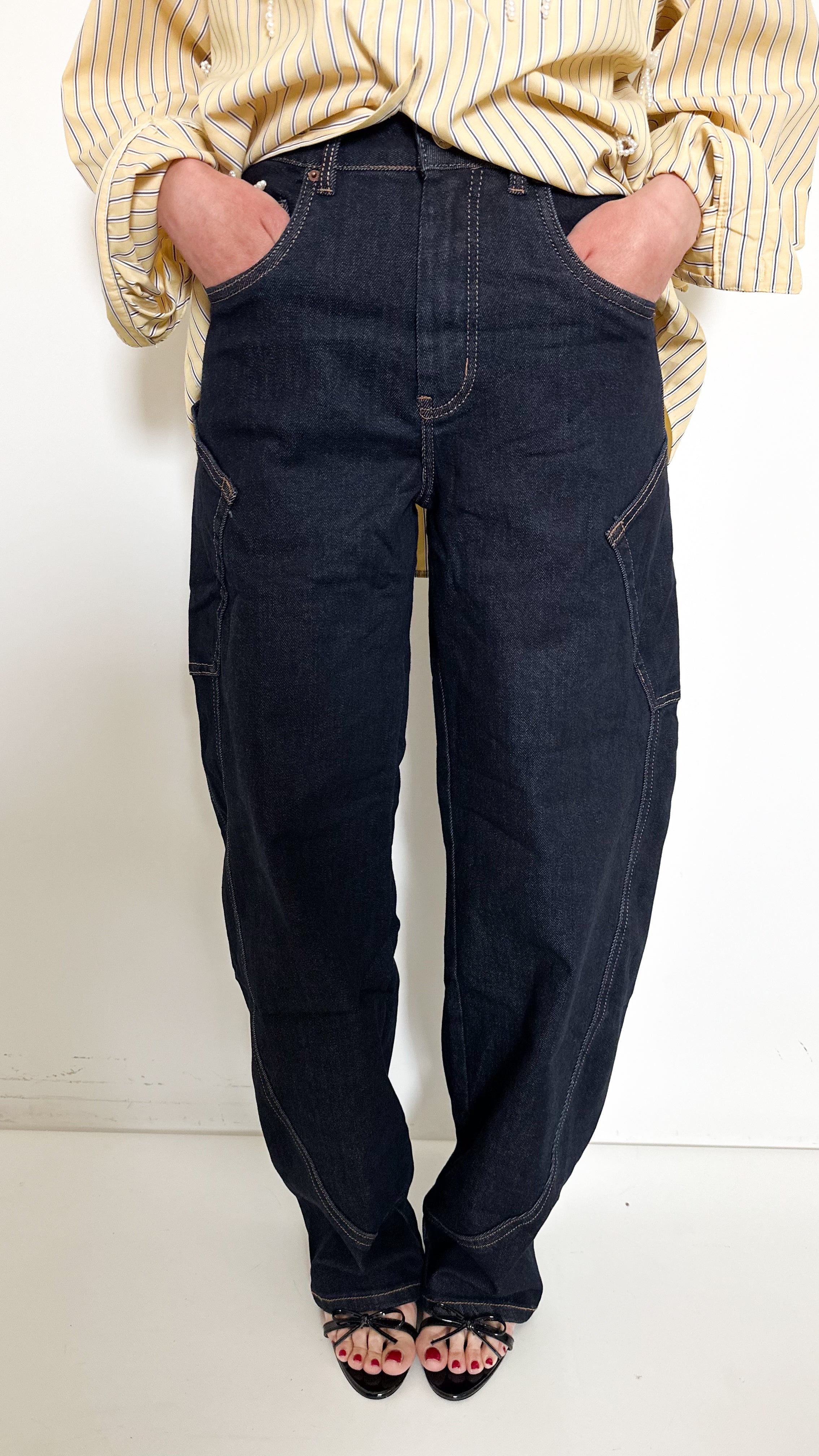Jeans Wide Balloon Lavaggio Zero