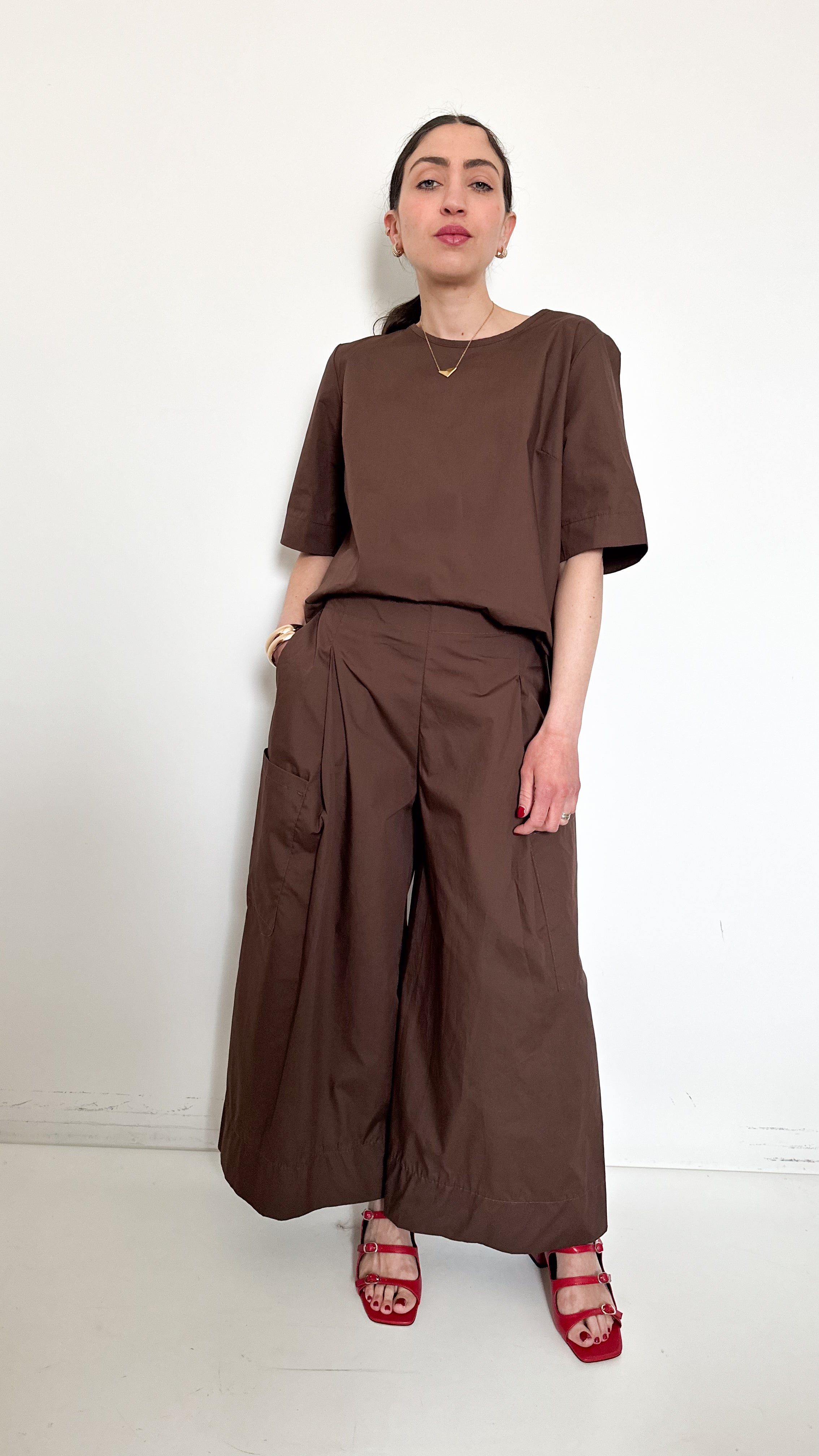 Coordinato Marrone In Cotone