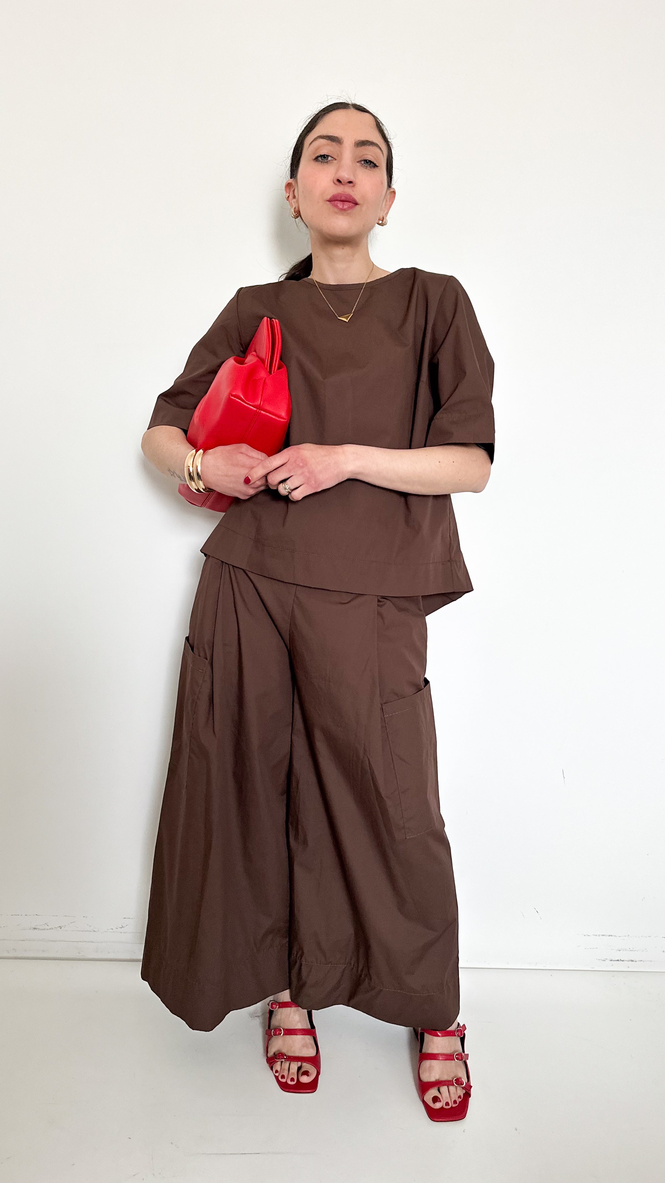 Coordinato Marrone In Cotone