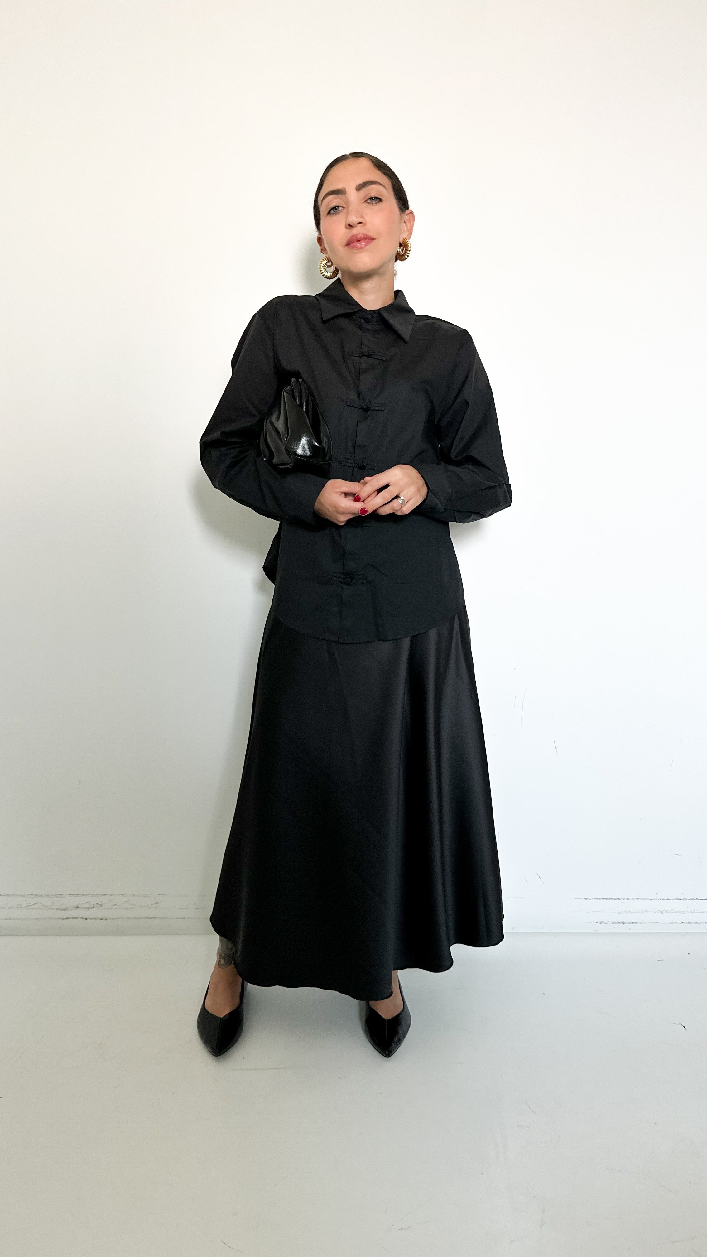 Gonna In Satin Nera