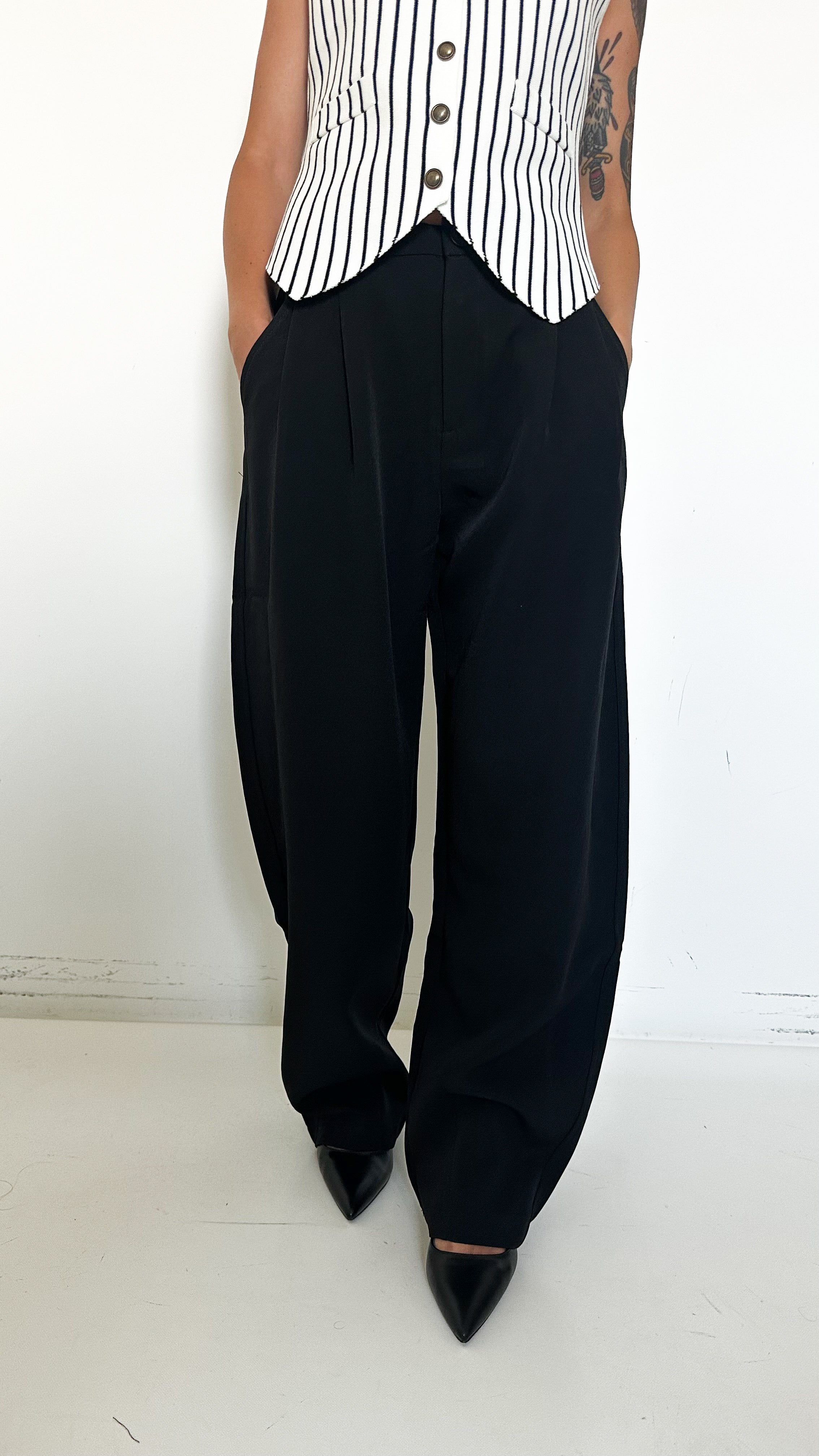 Pantaloni Barrel Neri