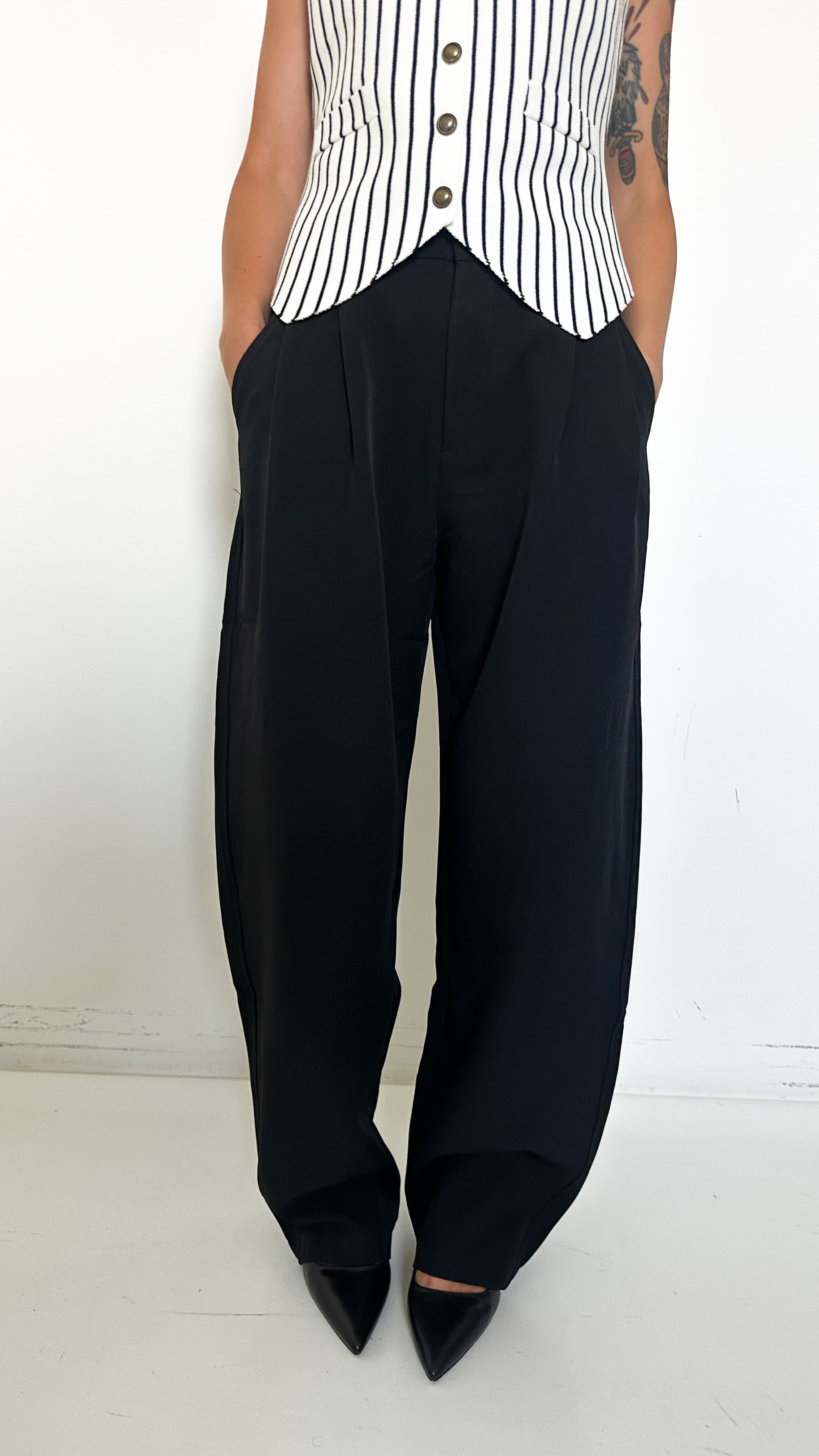 Pantaloni Barrel Neri
