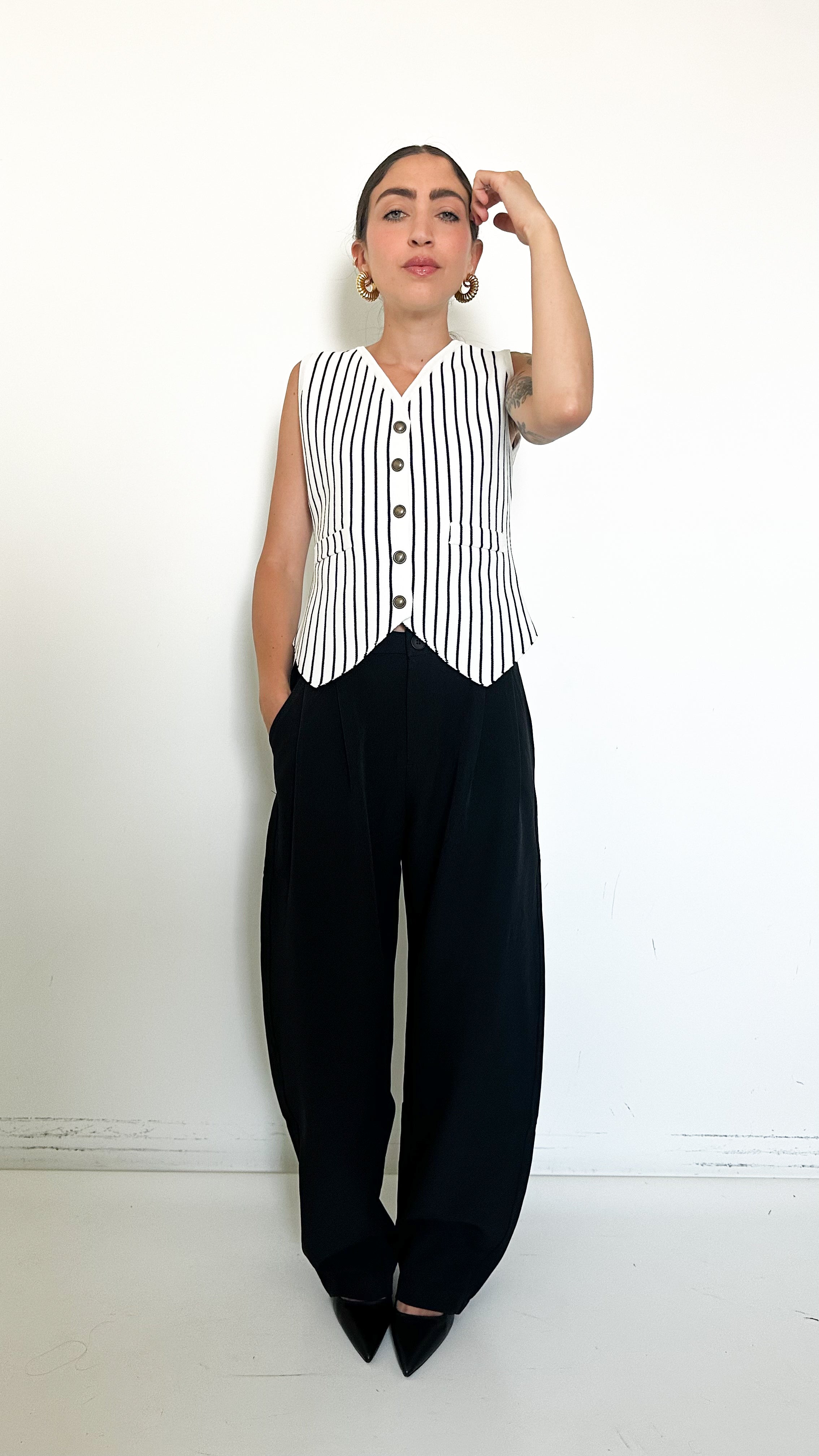 Pantaloni Barrel Neri