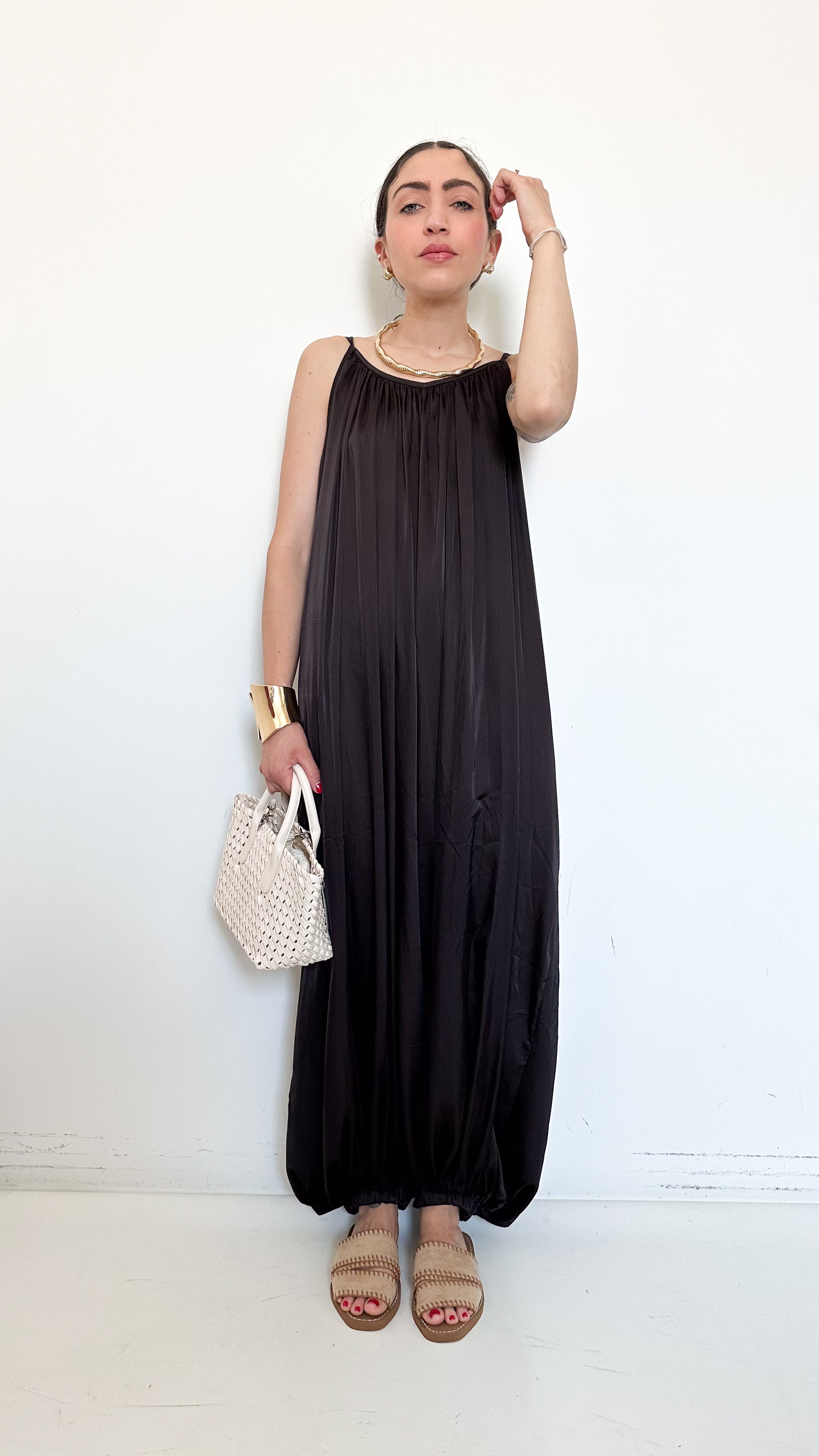 Tuta Marrone In Satin