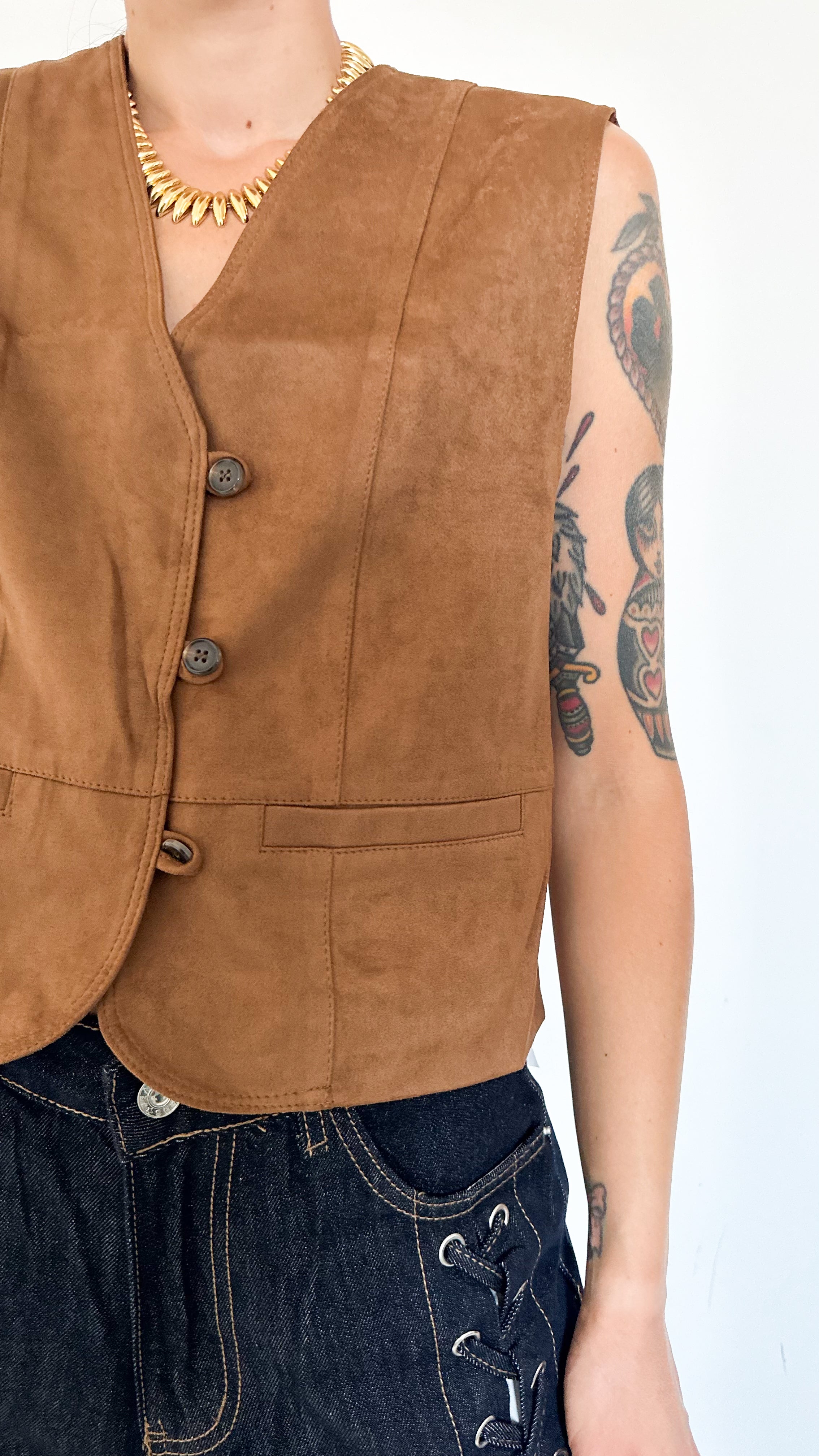 Gilet Effetto Scamosciato