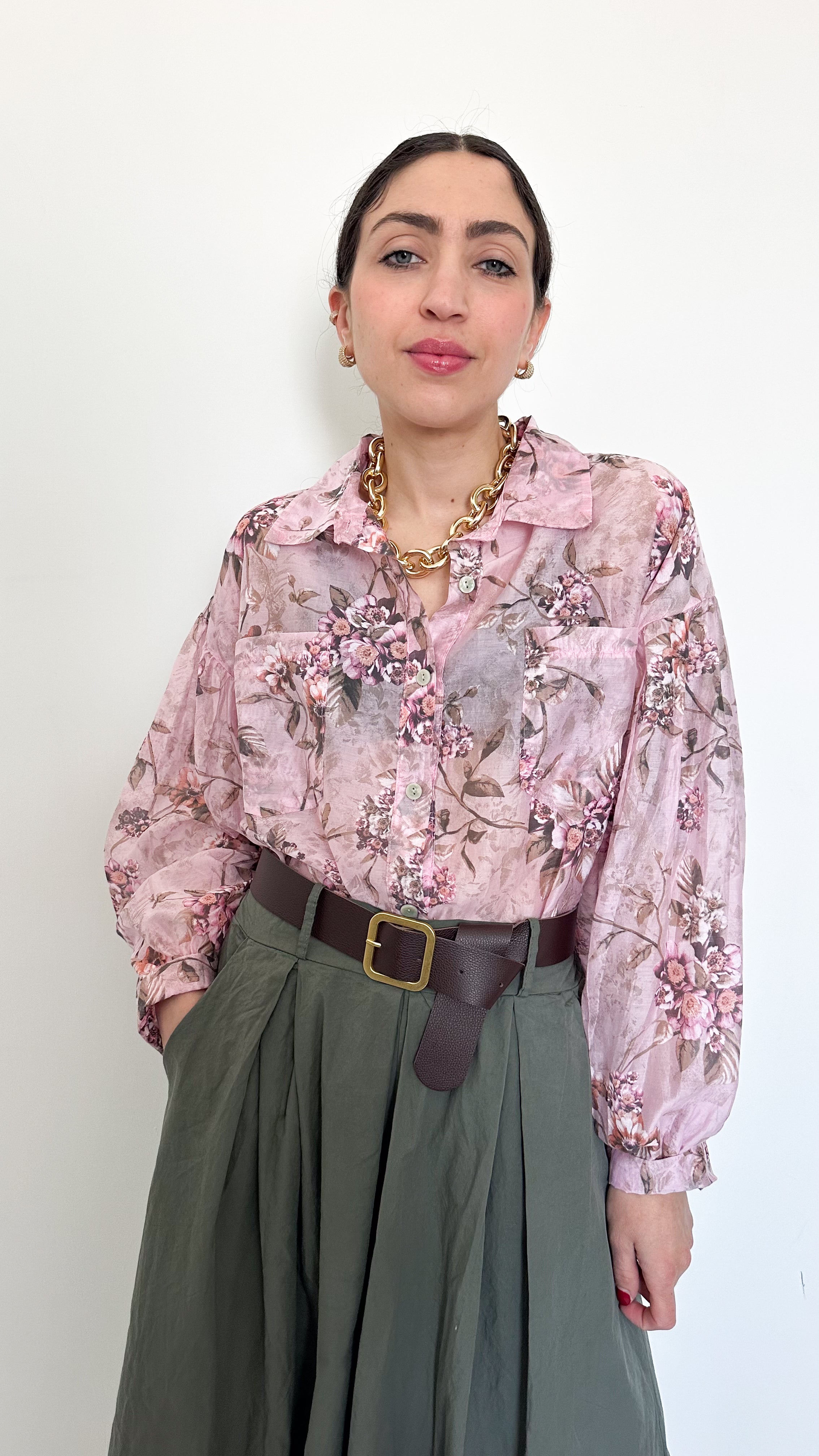 Camicia A Fiori Rosa