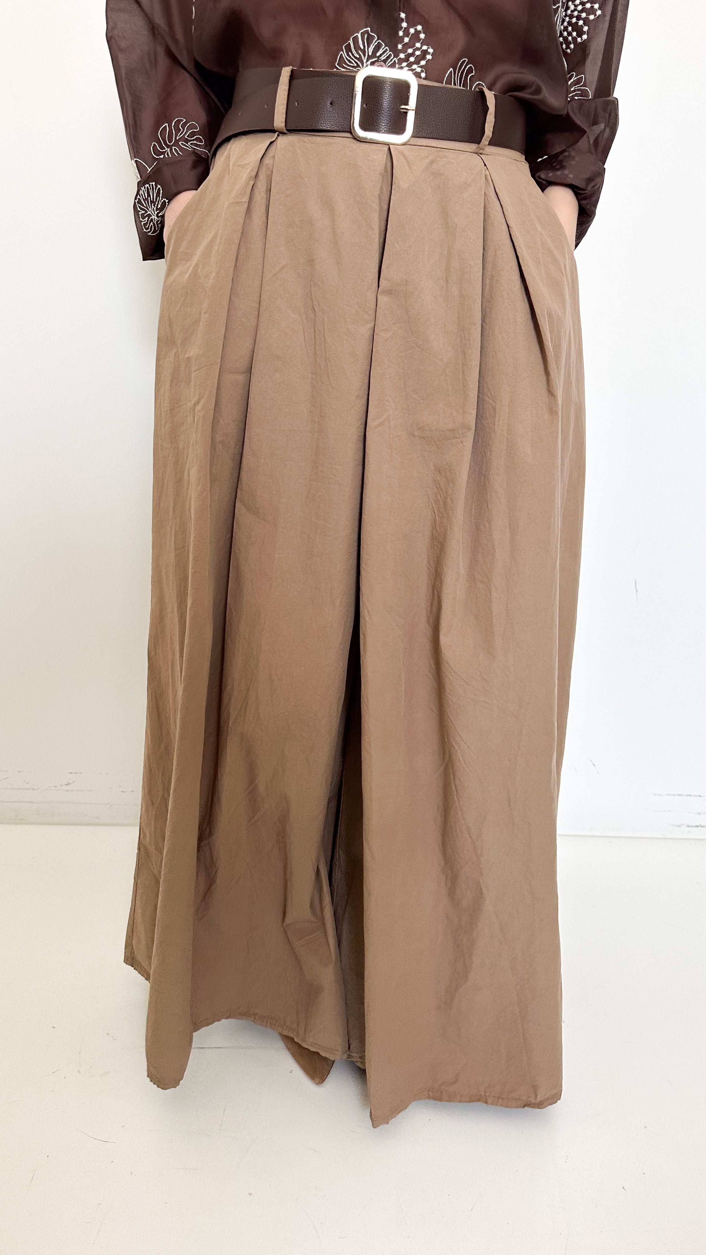 Pantaloni Palazzo Con Pinces