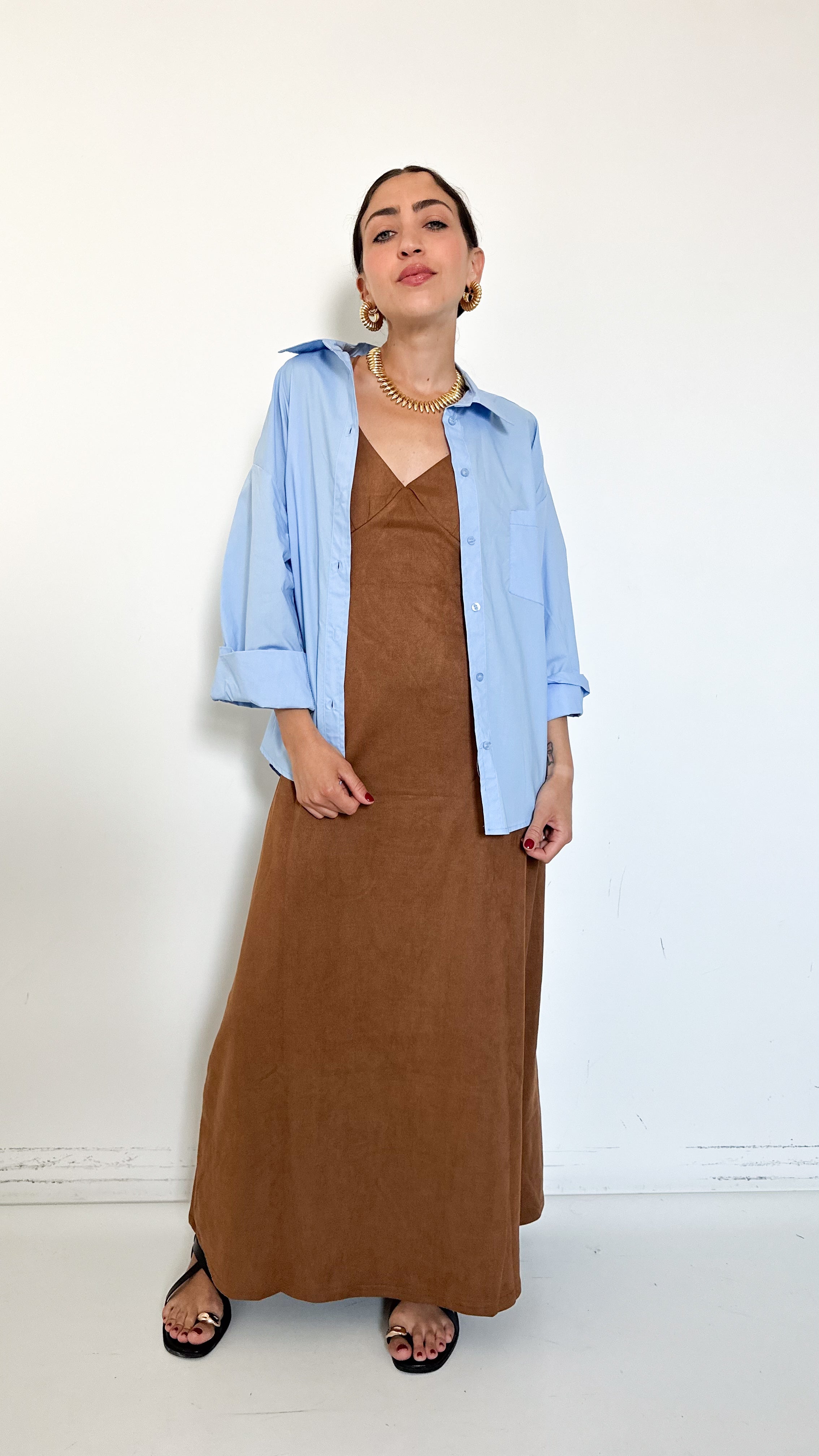 Camicia Celeste In Cotone