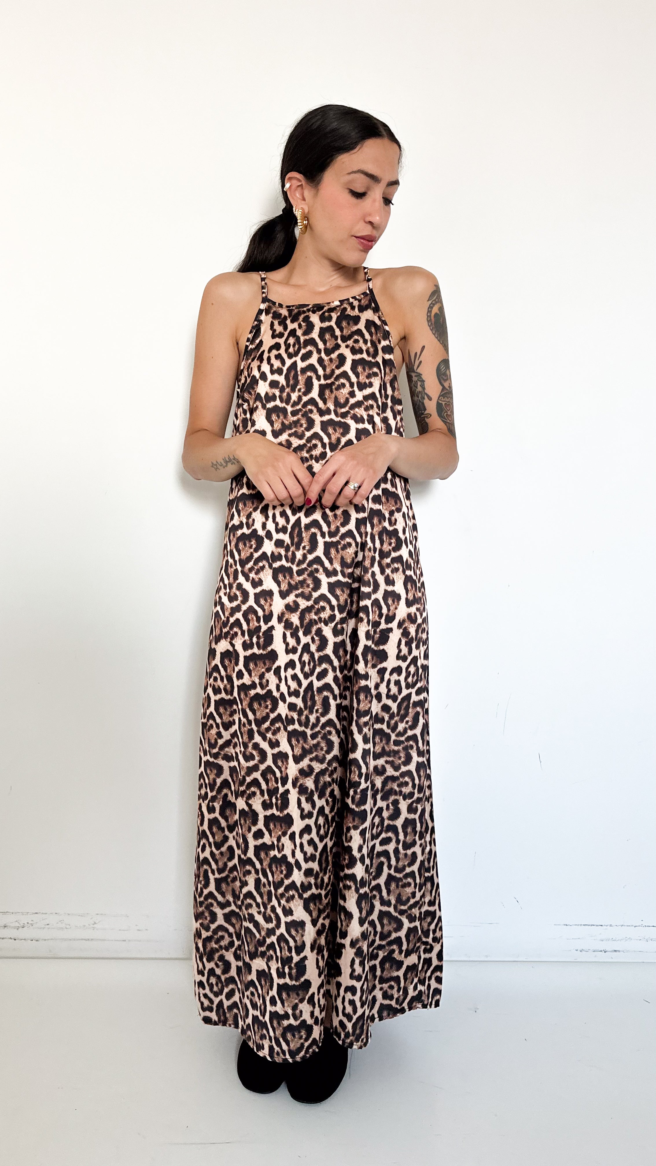 Vestito In Satin A Fantasia