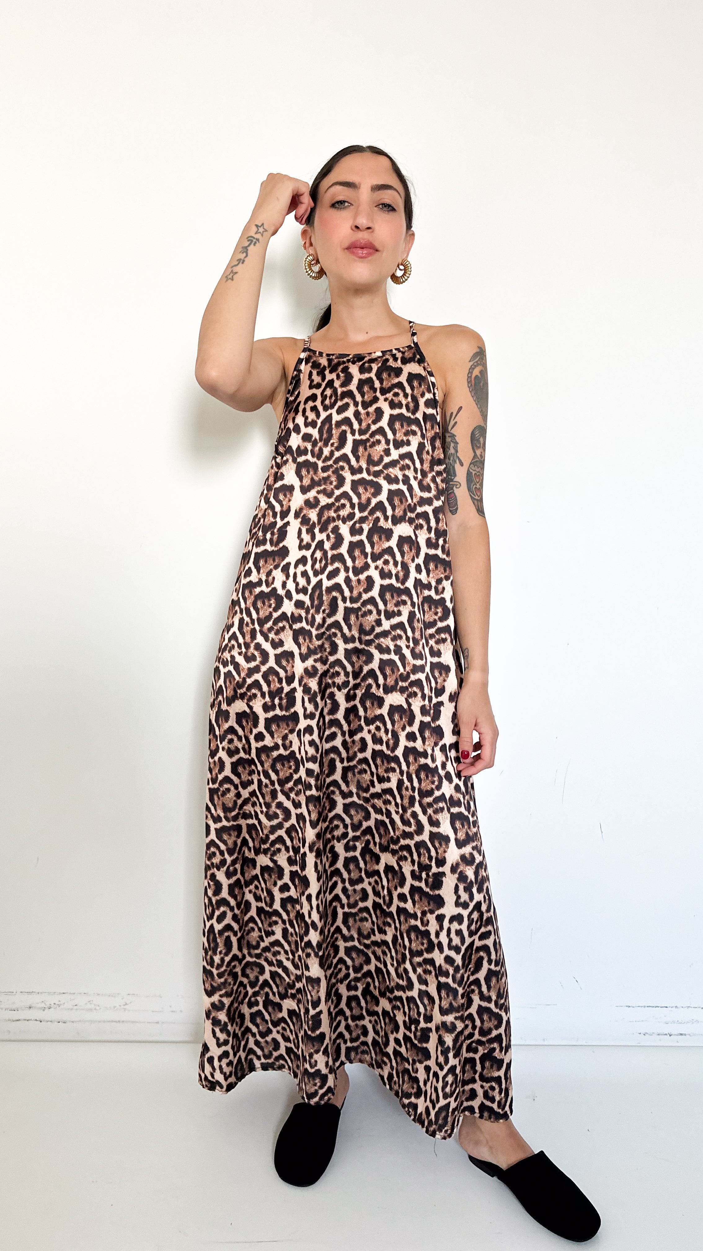 Vestito In Satin A Fantasia
