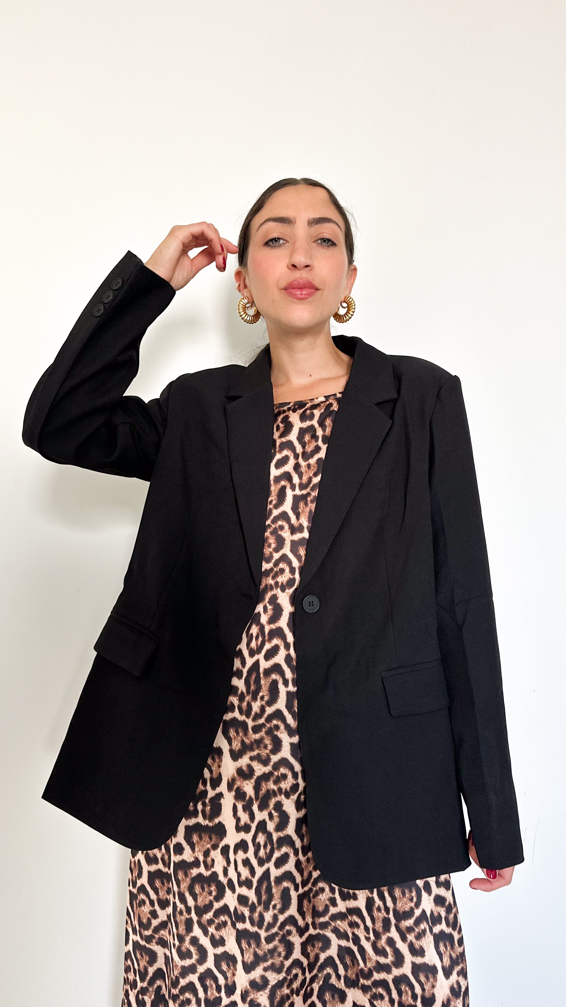 Blazer Nero Con Cintura
