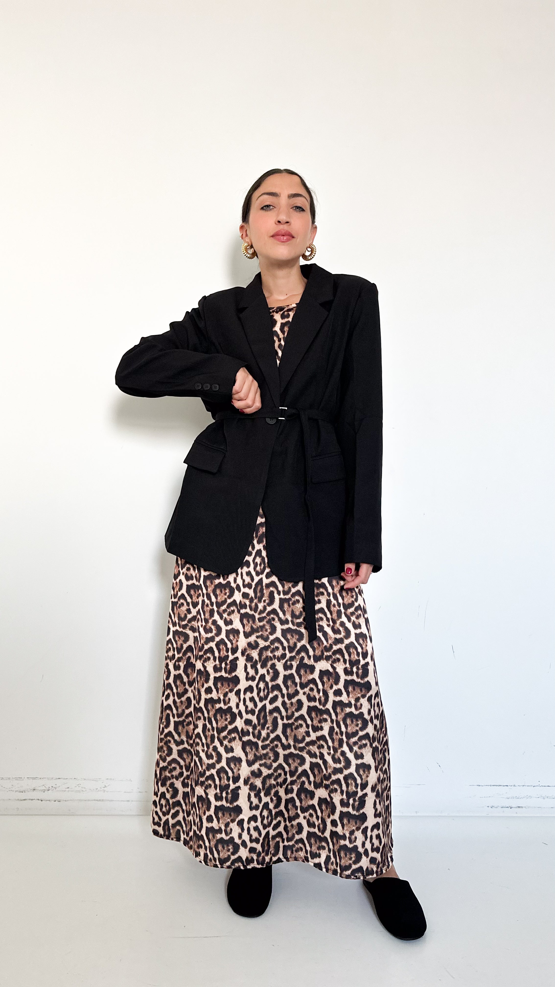 Blazer Nero Con Cintura