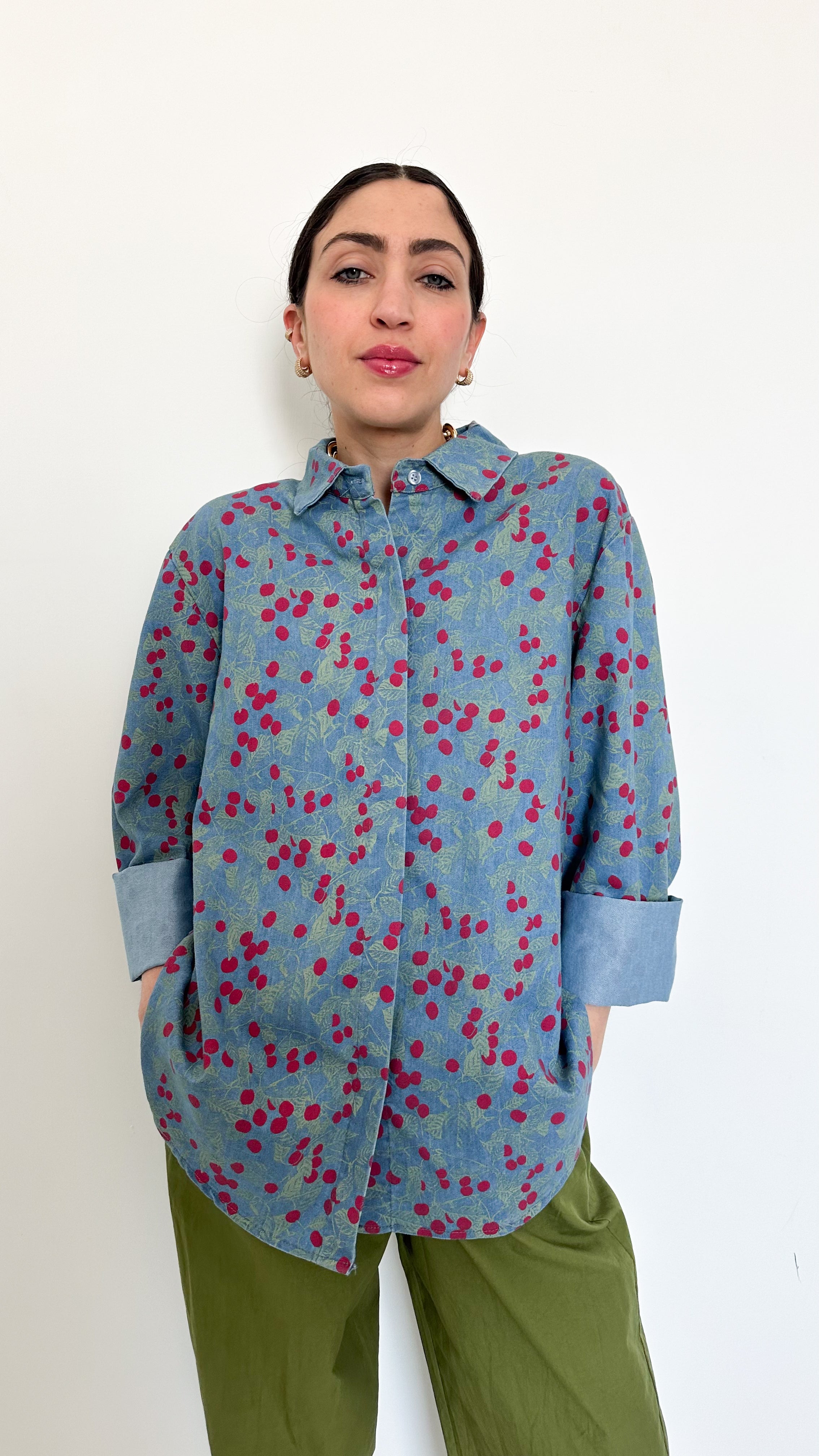 Camicia In Denim A Fantasia