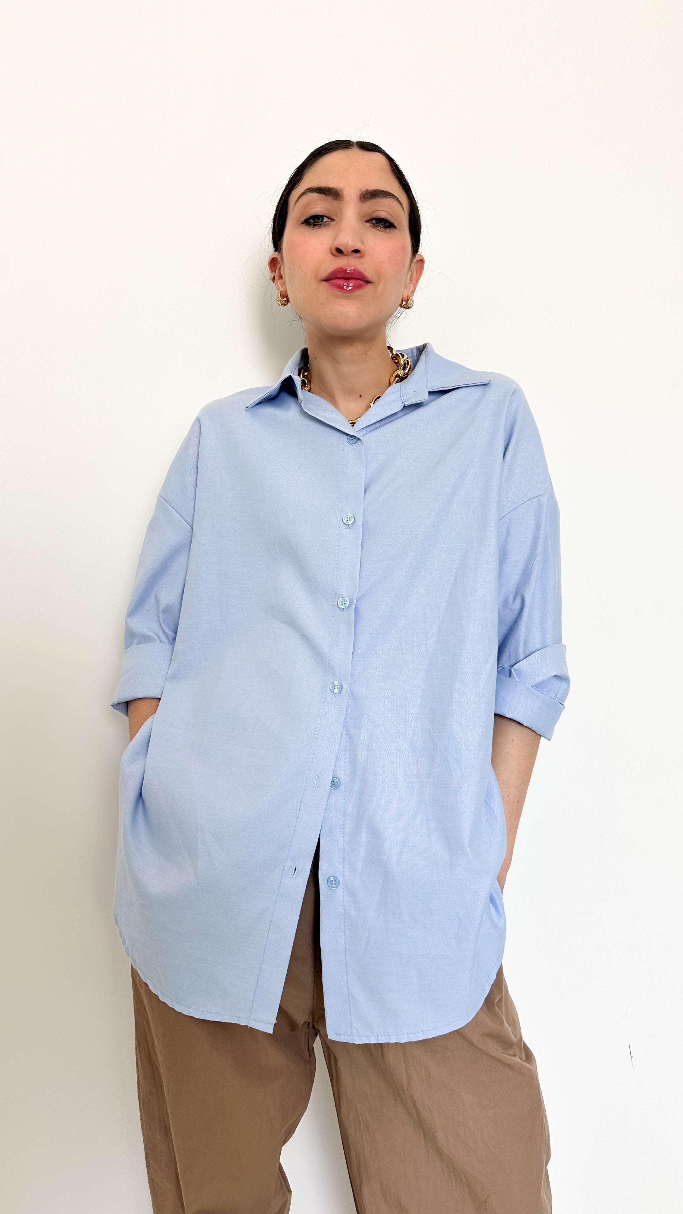 Camicia Over Celeste