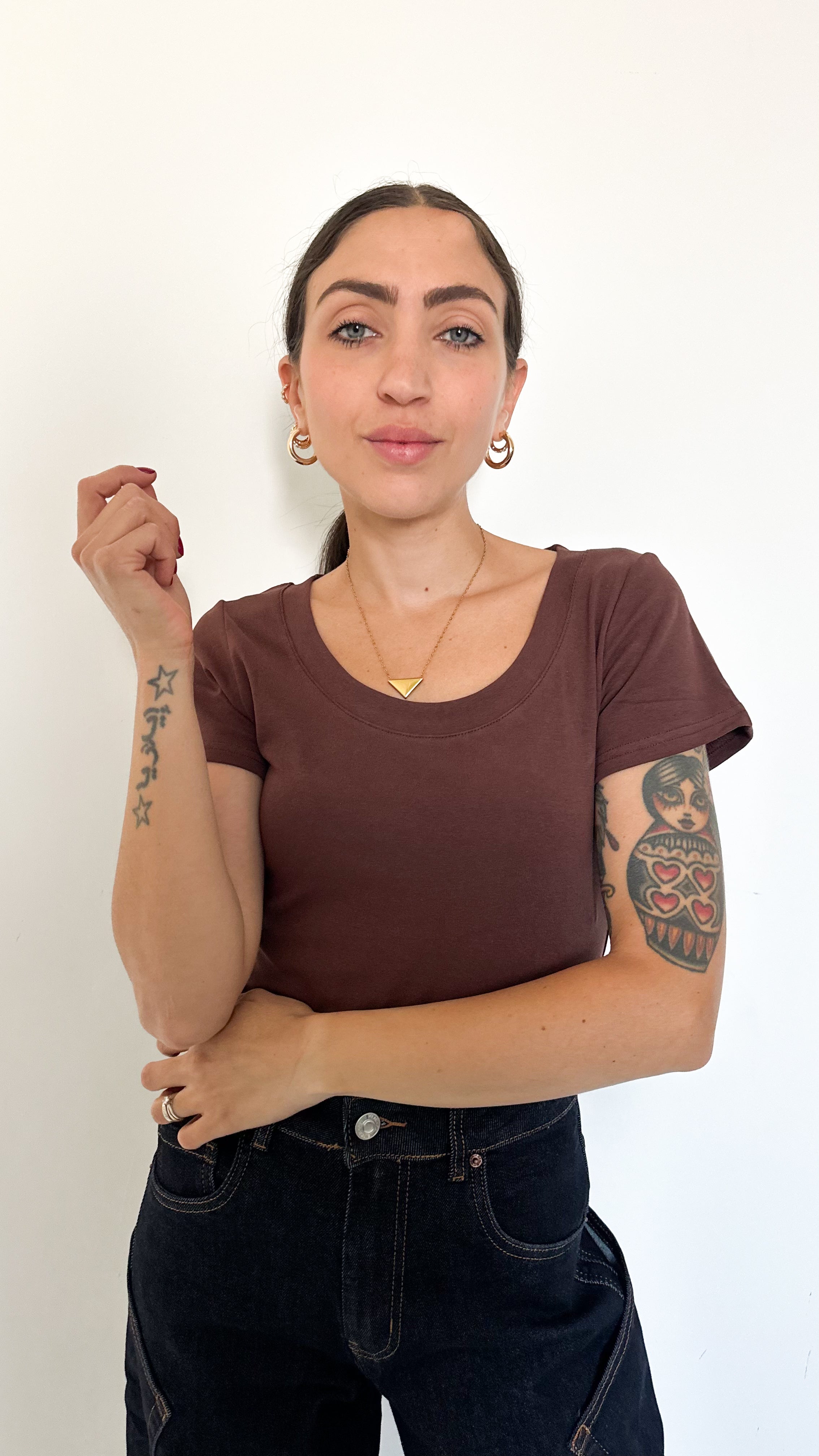 Maglietta Maniche Corte Marrone
